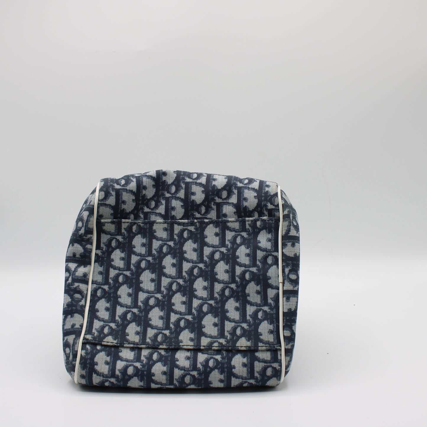 Christian Dior Navy Canvas Trotter D Logo Mini Handbag