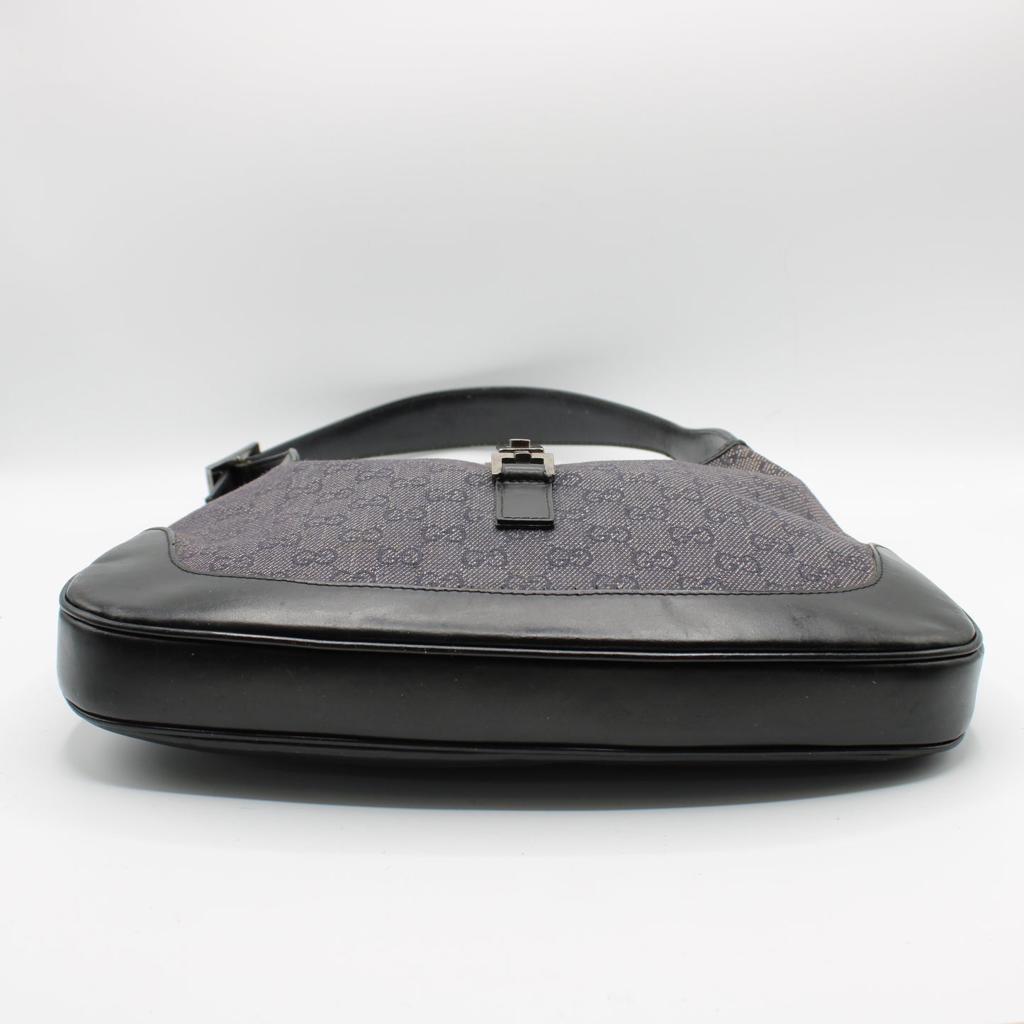 Gucci Black GG Denim Leather Jackie Handbag