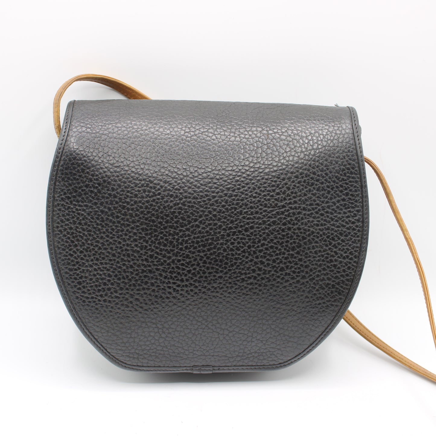 Christian Dior Black Pebbled Leather Flap Crossbody Bag
