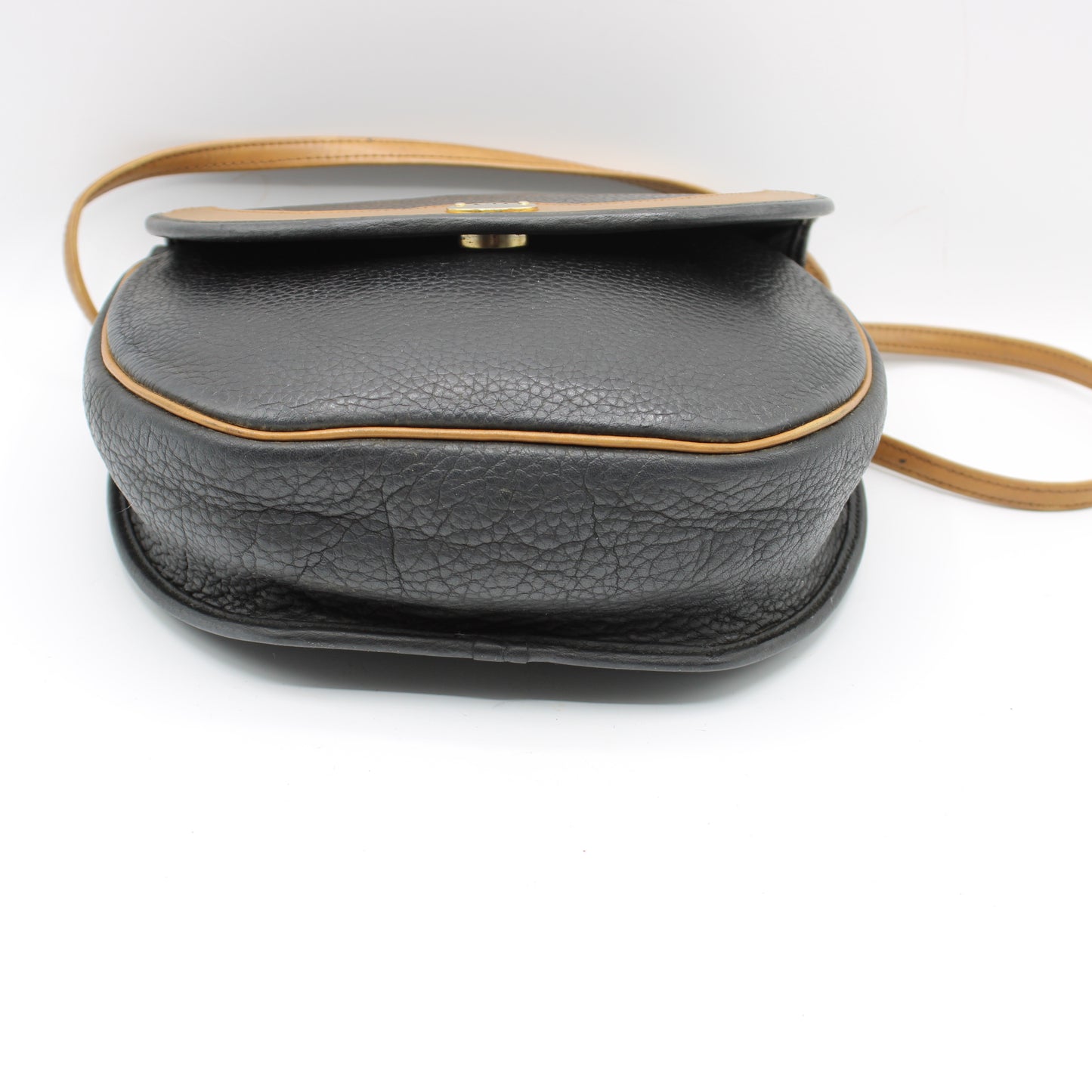 Christian Dior Black Pebbled Leather Flap Crossbody Bag