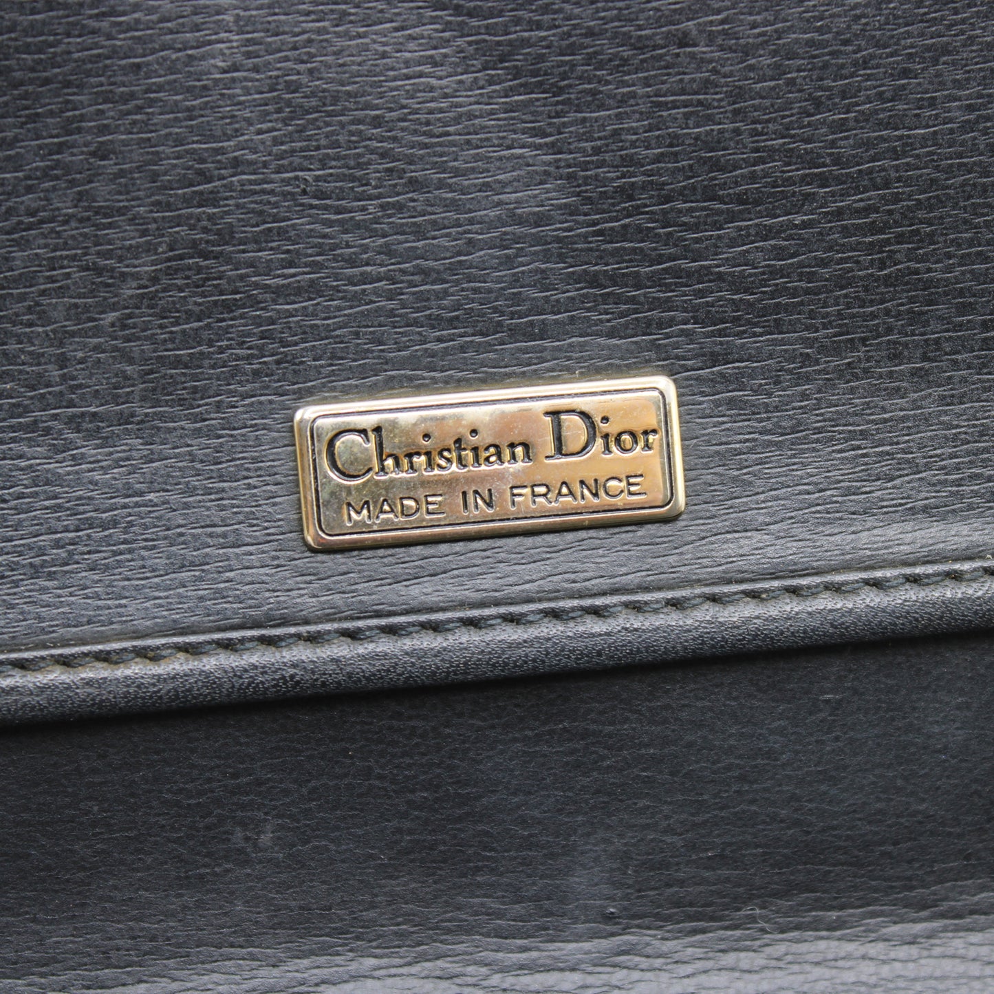 Christian Dior Black Pebbled Leather Flap Crossbody Bag