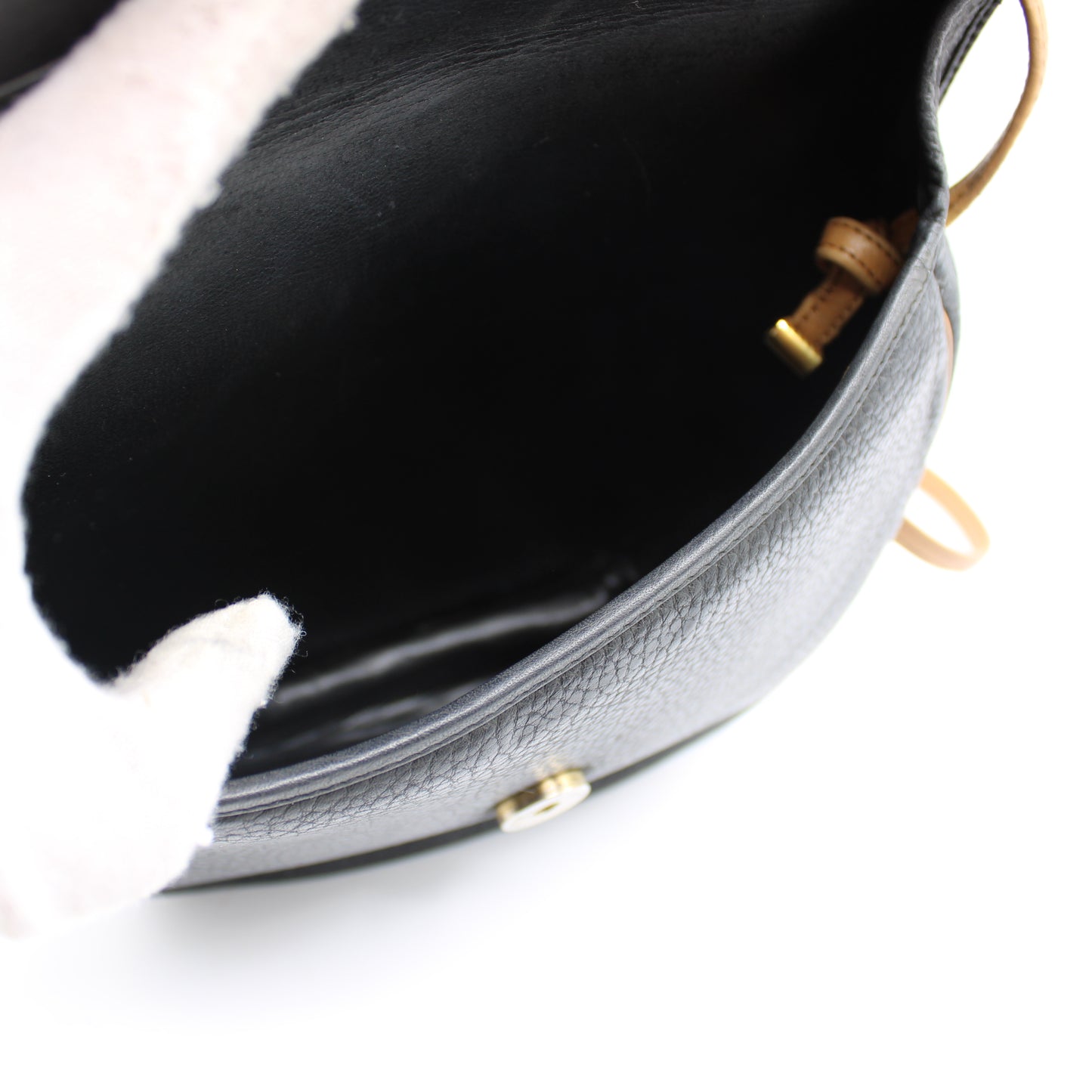 Christian Dior Black Pebbled Leather Flap Crossbody Bag