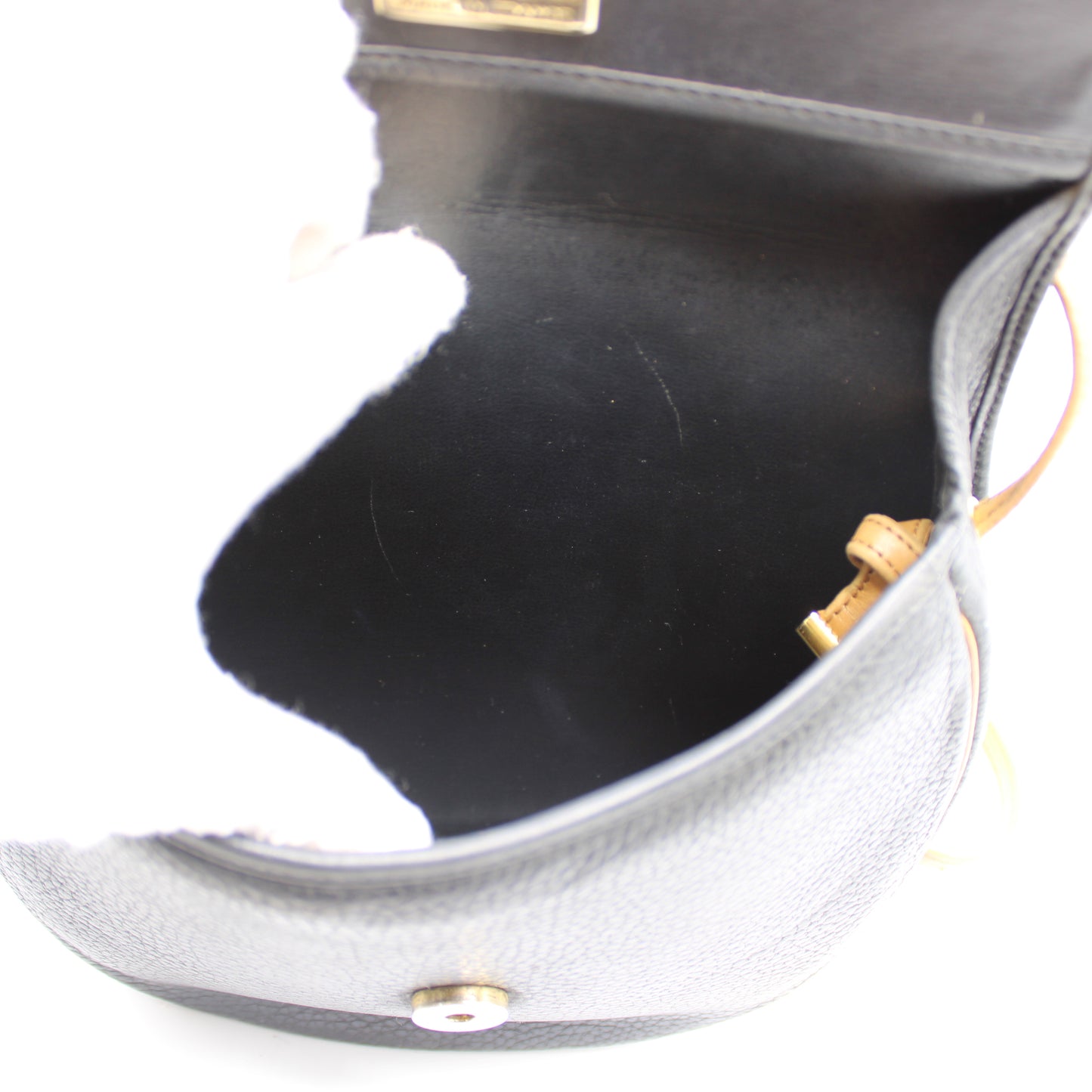 Christian Dior Black Pebbled Leather Flap Crossbody Bag