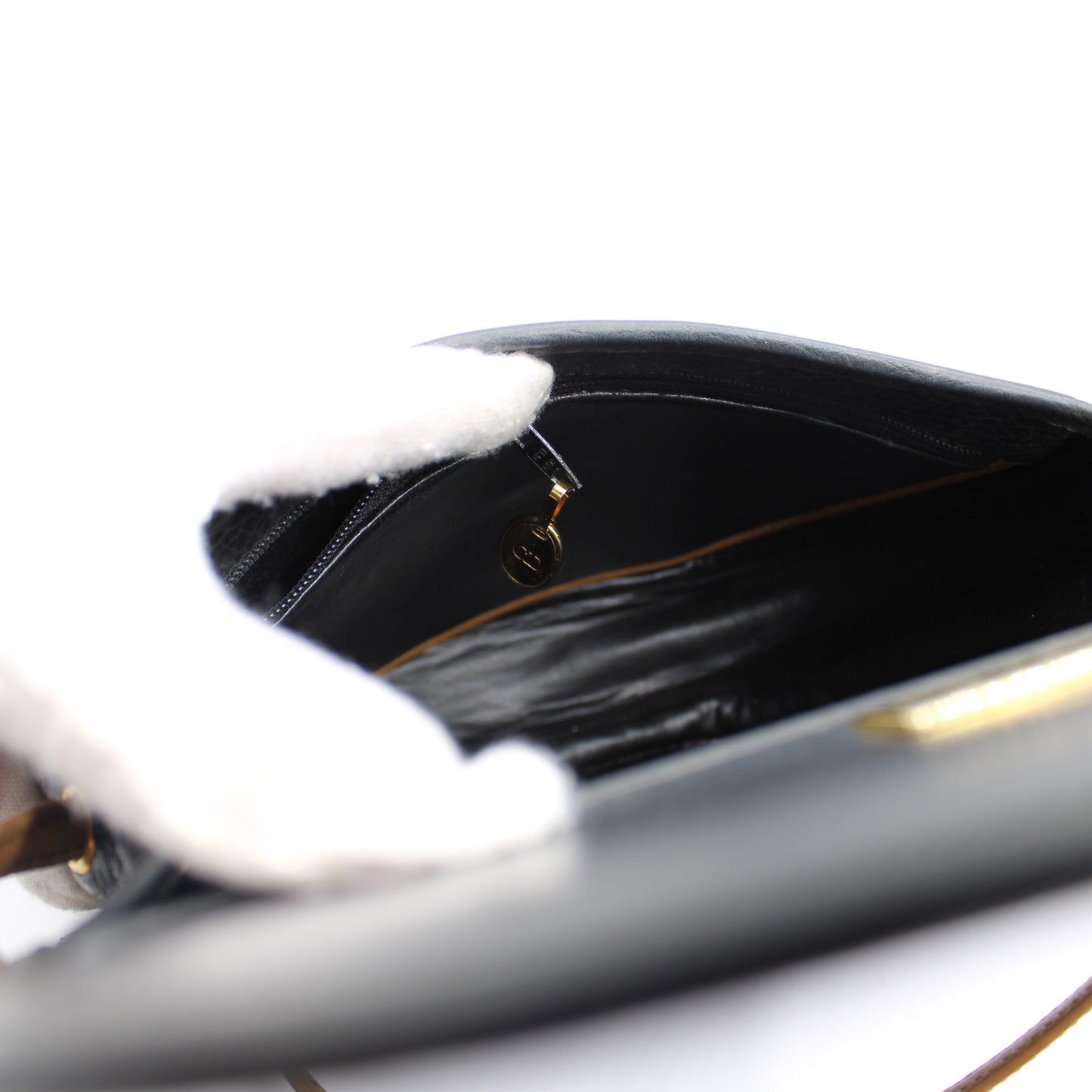 Christian Dior Black Pebbled Leather Flap Crossbody Bag