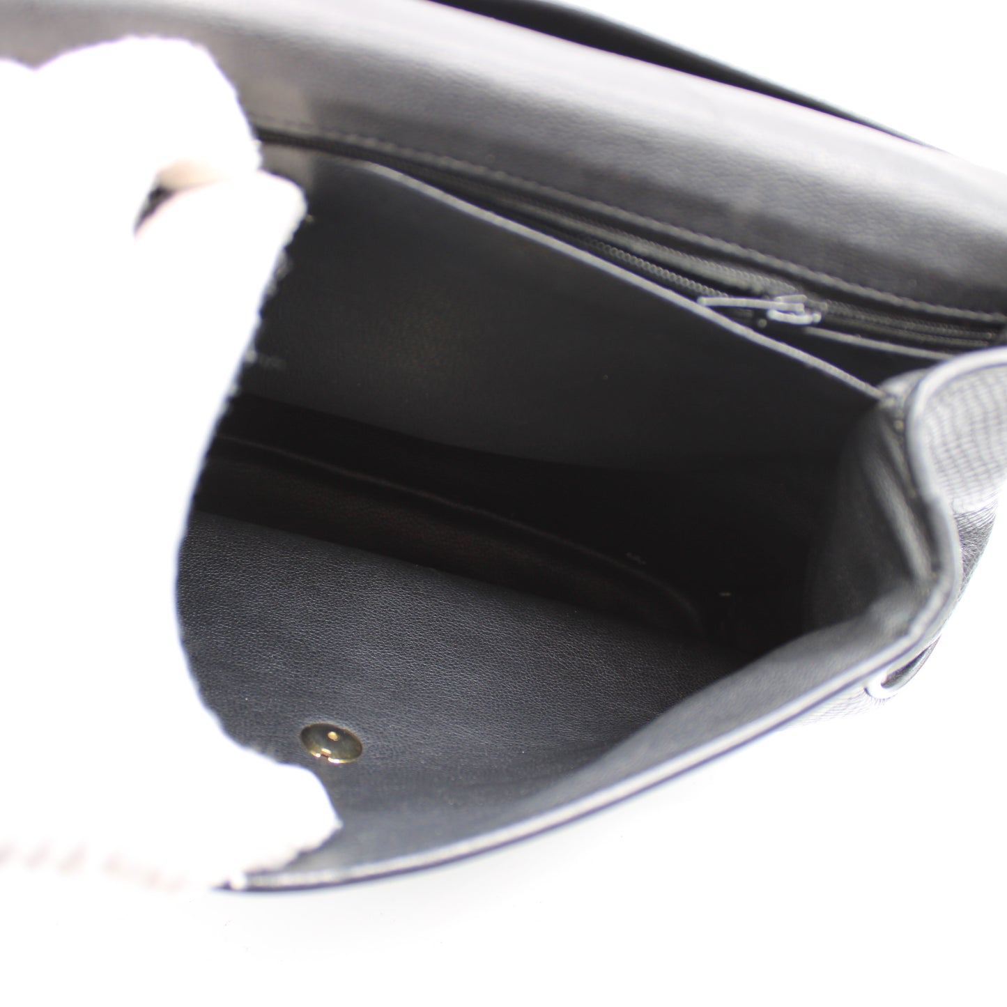 Christian Dior Black Grained Leather 1990s Oval Logo Top Handle Bag