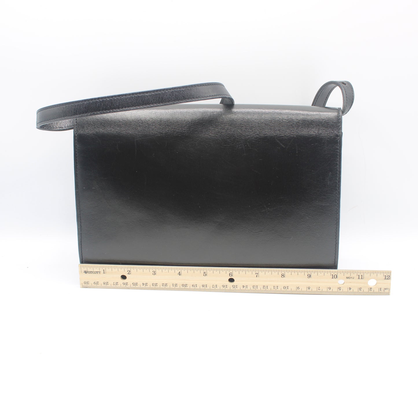 Christian Dior Black Leather Gold Logo Flap Shoulder Bag