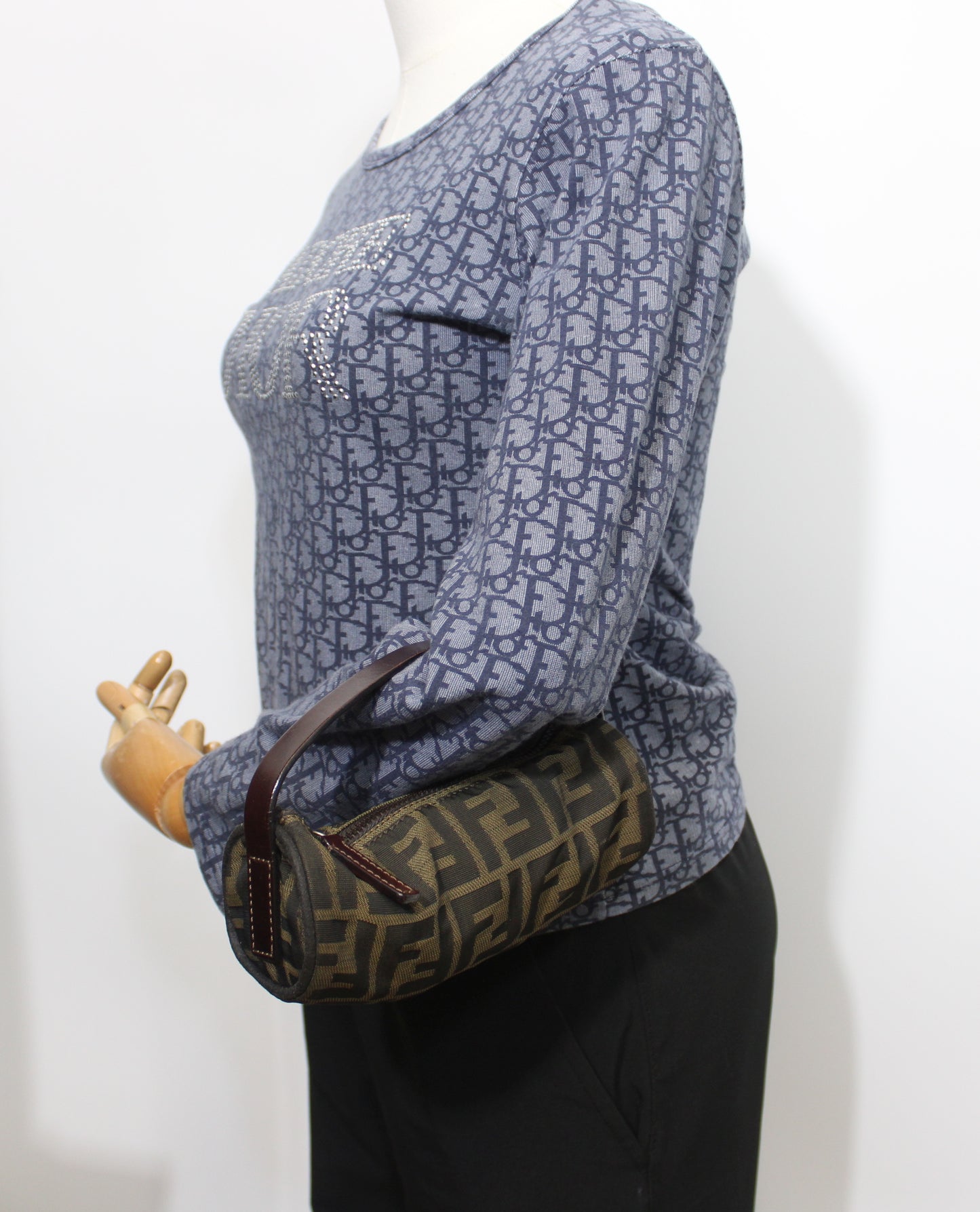 Fendi Brown Zucca Canvas Cylinder Mini Bag Leather Handle #4