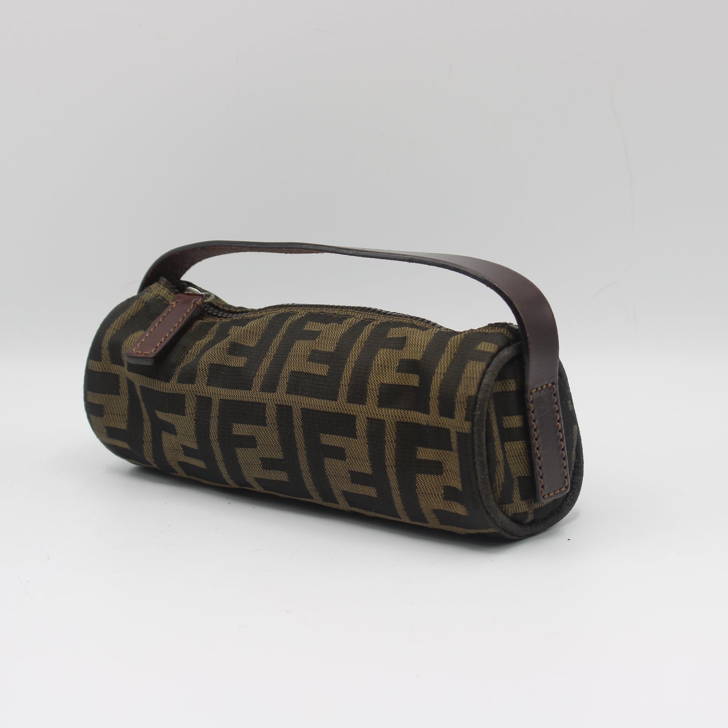 Fendi Brown Zucca Canvas Cylinder Mini Bag Leather Handle #4