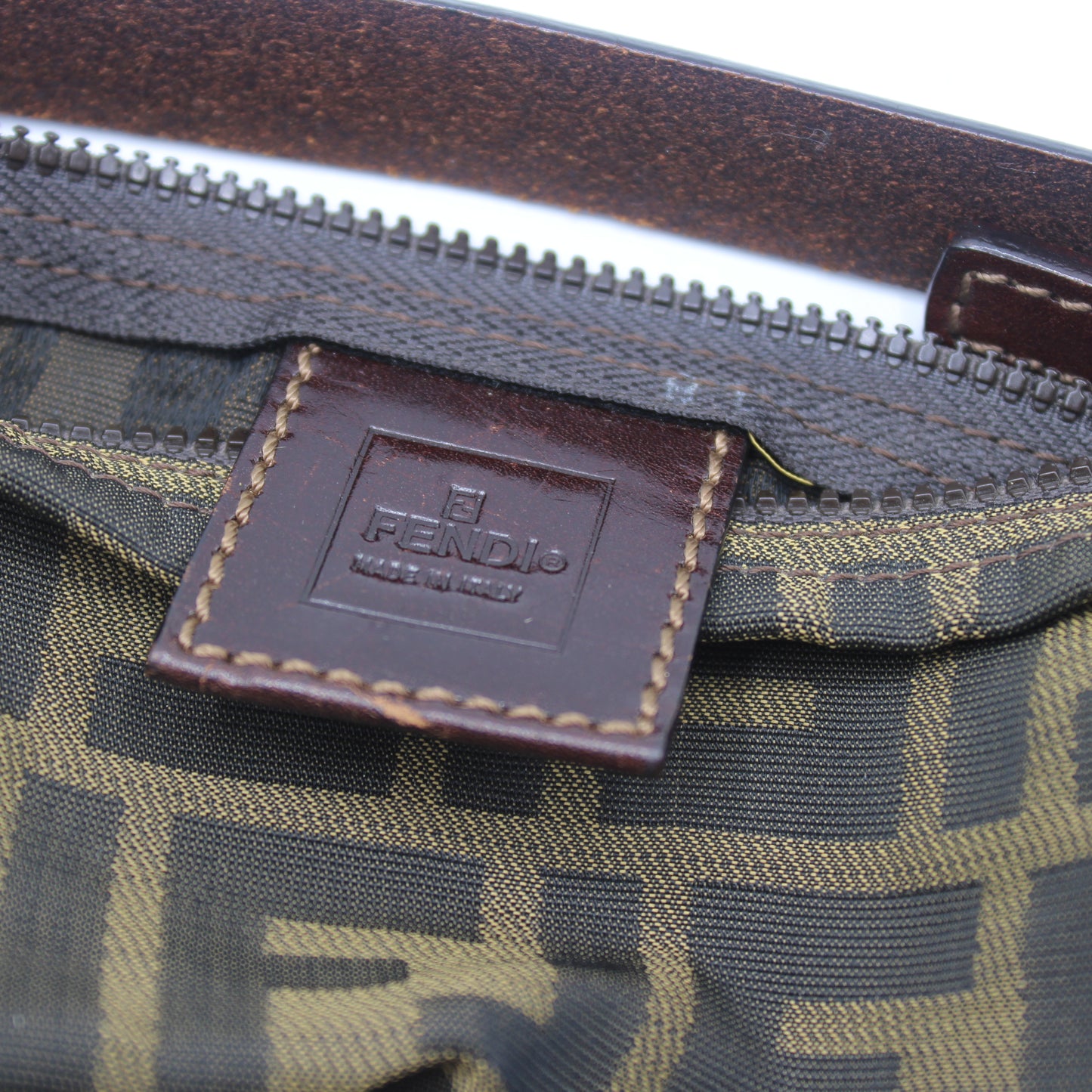 Fendi Brown Zucca Canvas Cylinder Mini Bag Leather Handle #4