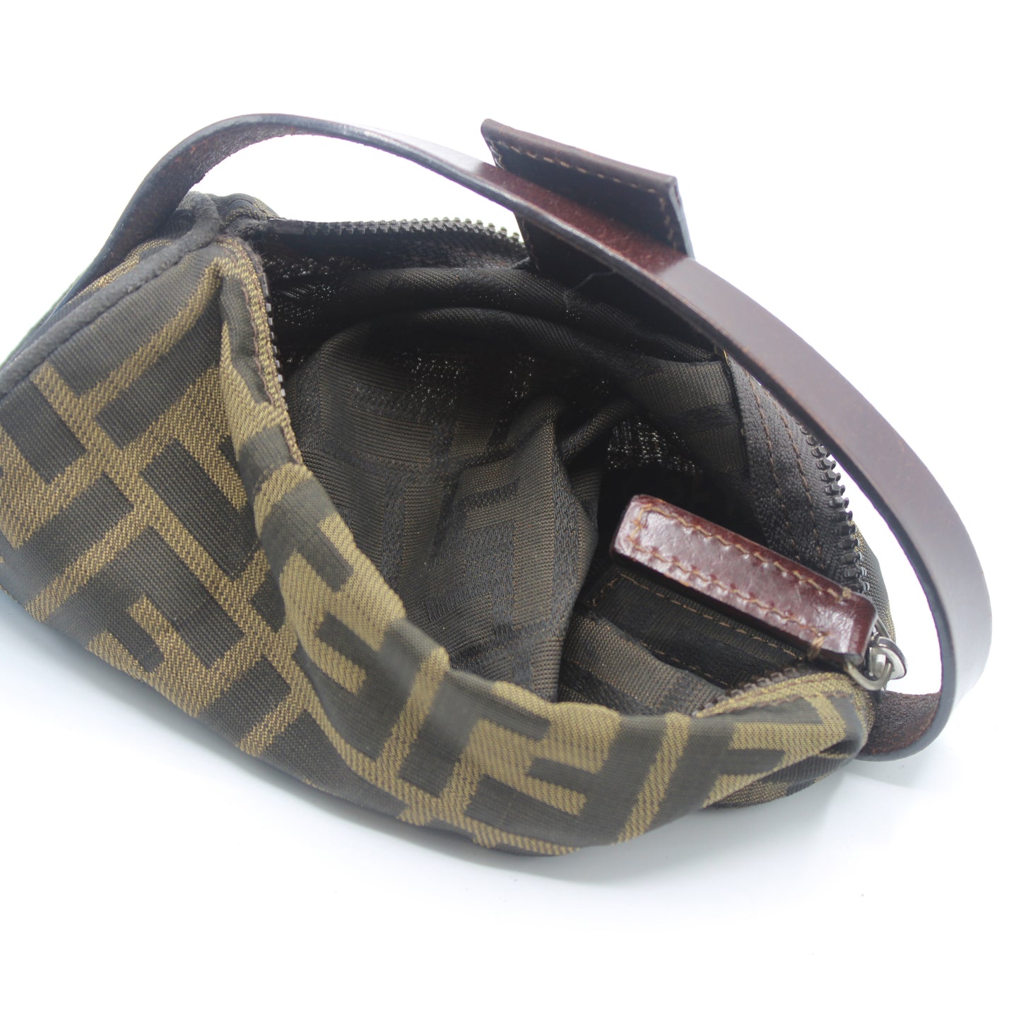 Fendi Brown Zucca Canvas Cylinder Mini Bag Leather Handle #4
