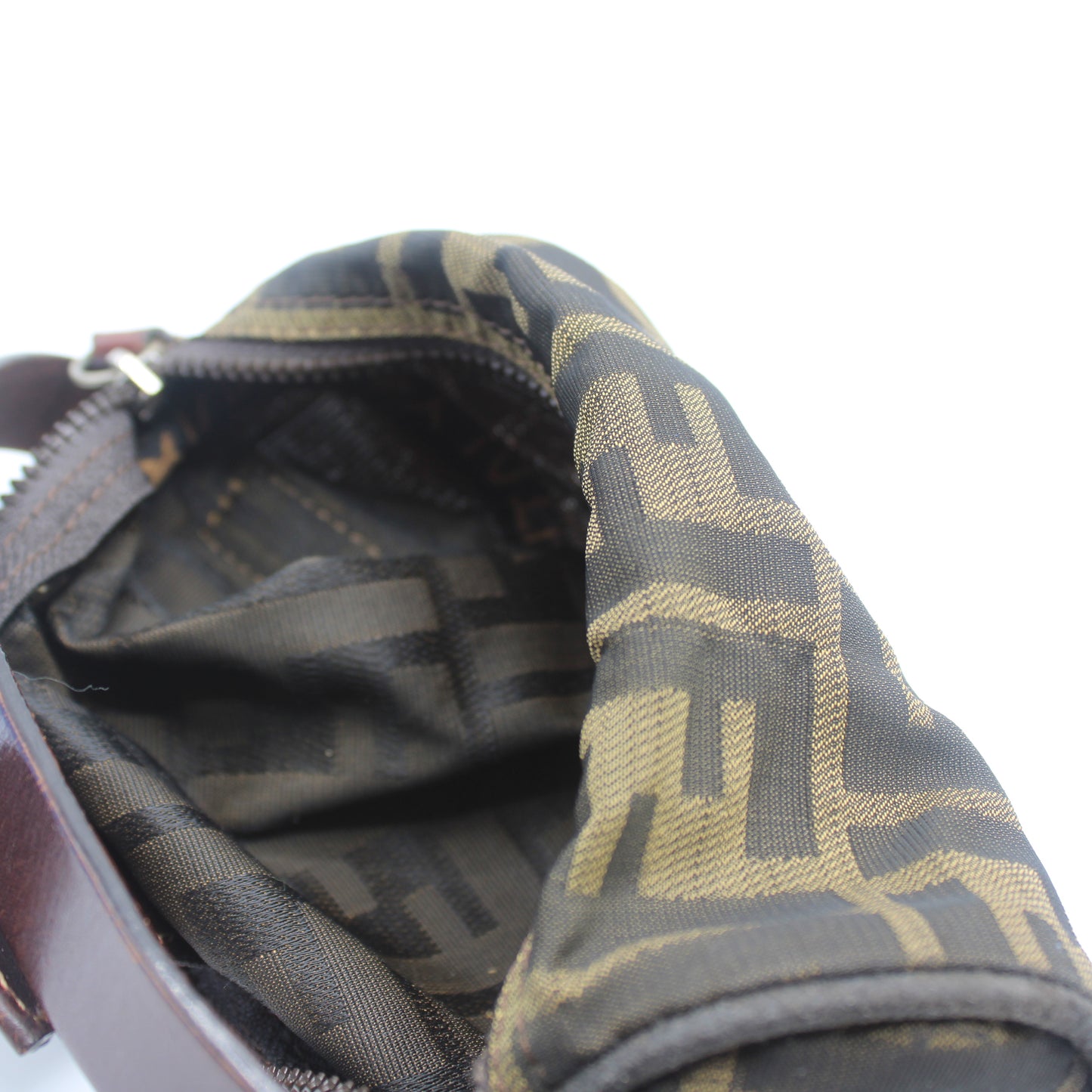Fendi Brown Zucca Canvas Cylinder Mini Bag Leather Handle #4