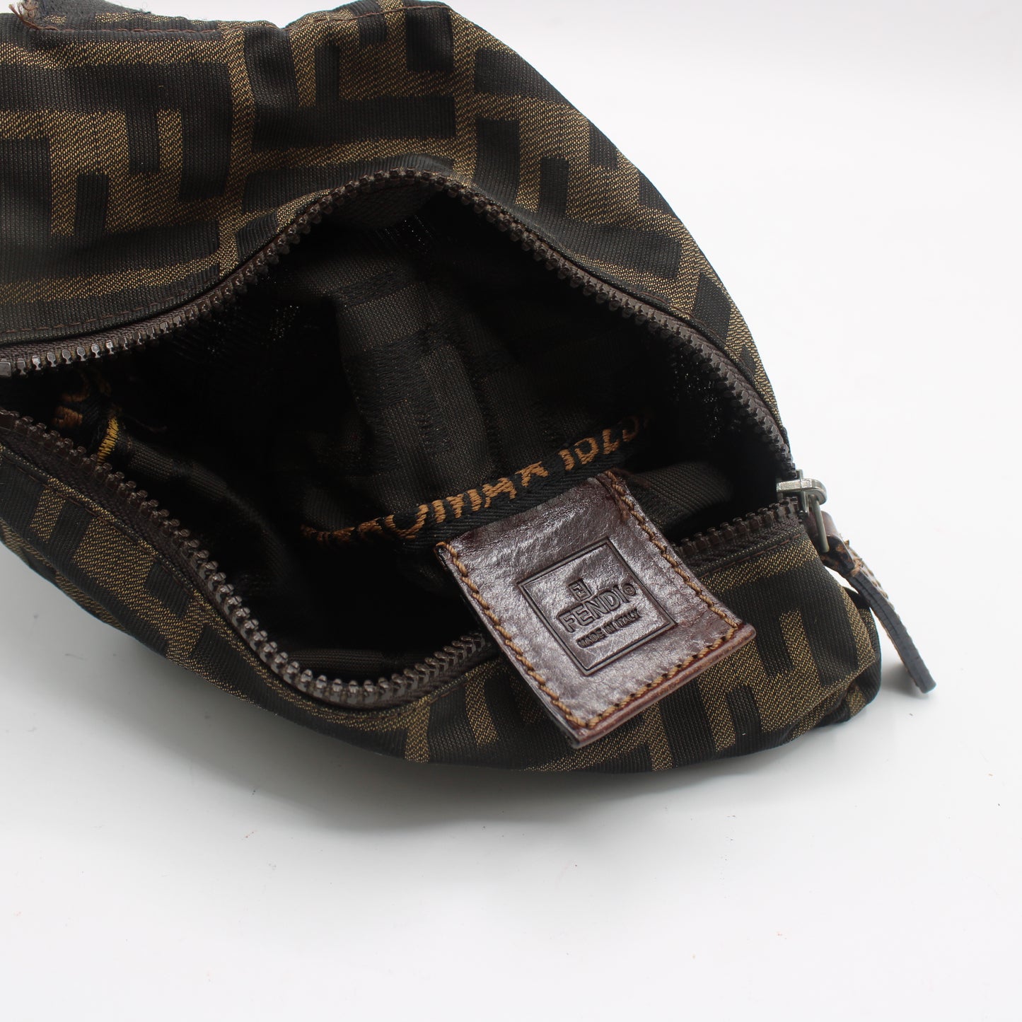 Fendi Brown Zucca Canvas Dual Handle Mini Handbag