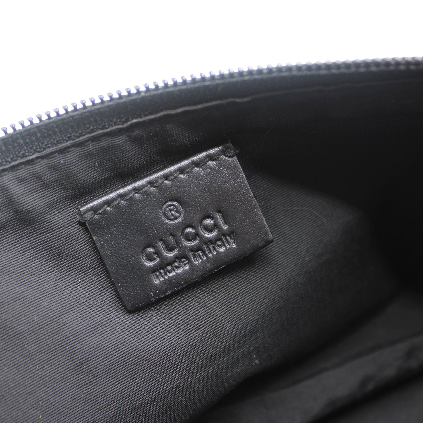 Gucci Black GG Denim Cloth Boat Style Shoulder Bag
