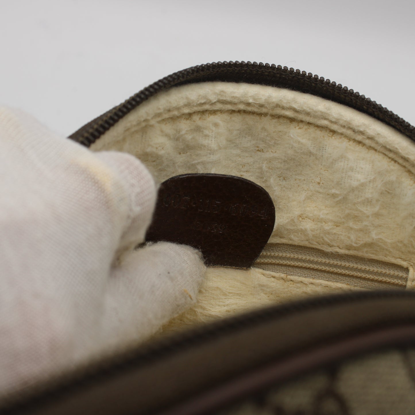 Gucci Brown GG Canvas Oval Leather Trim Crossbody Bag