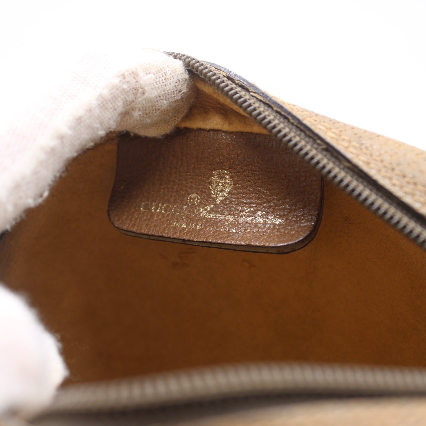 Gucci Beige GG Canvas Leather Trim Crossbody Bag