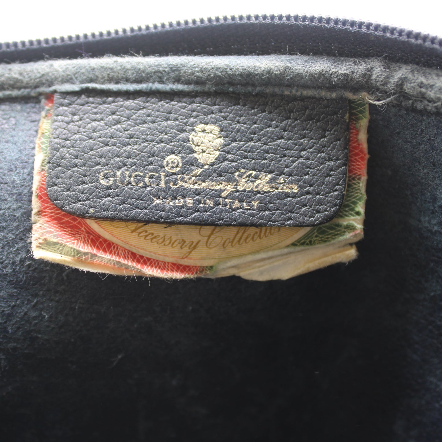 Gucci Beige GG Coated Canvas Navy Leather Crossbody Bag