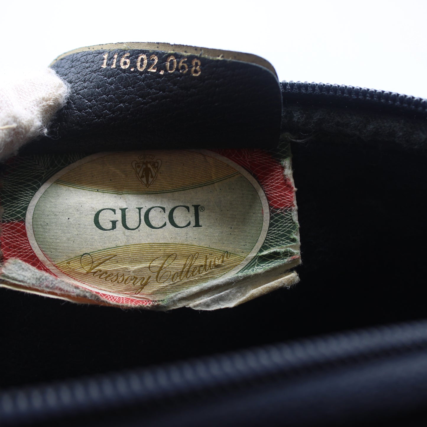 Gucci Beige GG Coated Canvas Navy Leather Crossbody Bag