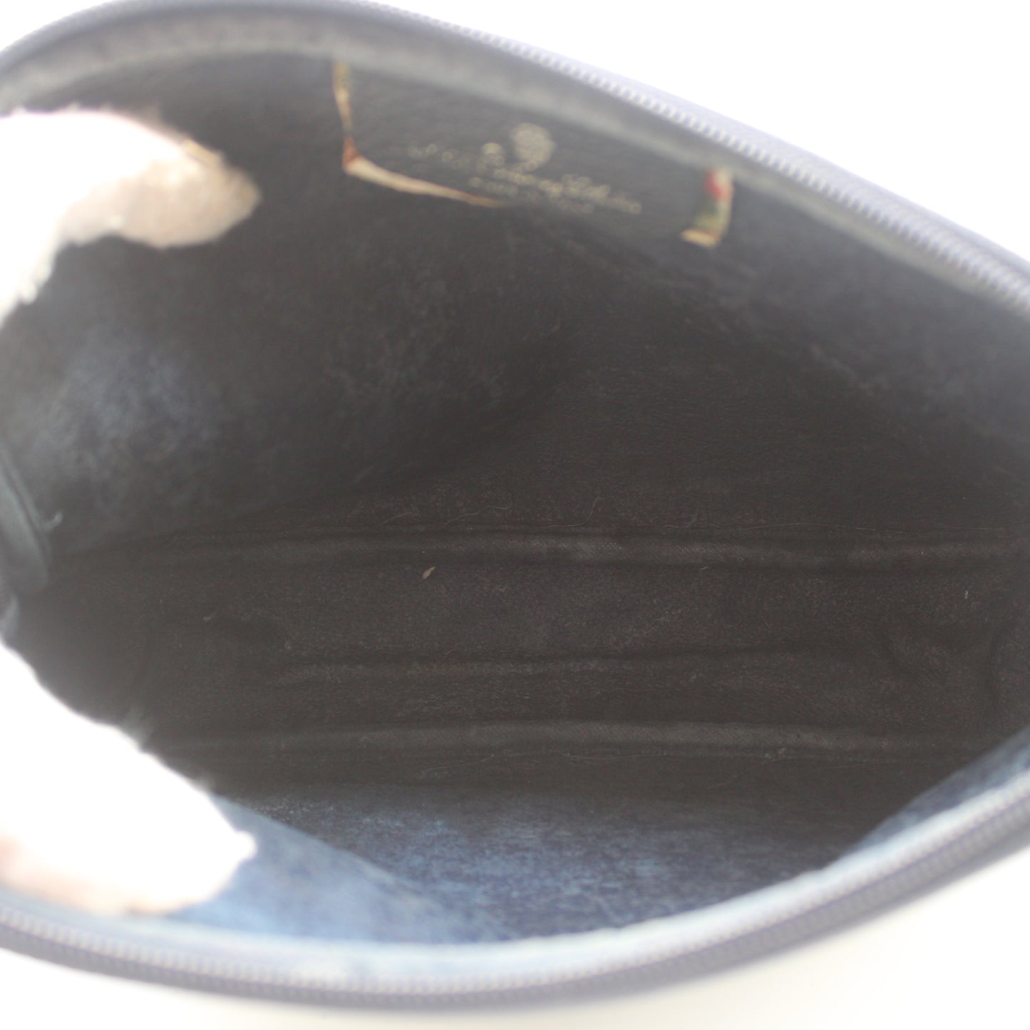 Gucci Beige GG Coated Canvas Navy Leather Crossbody Bag