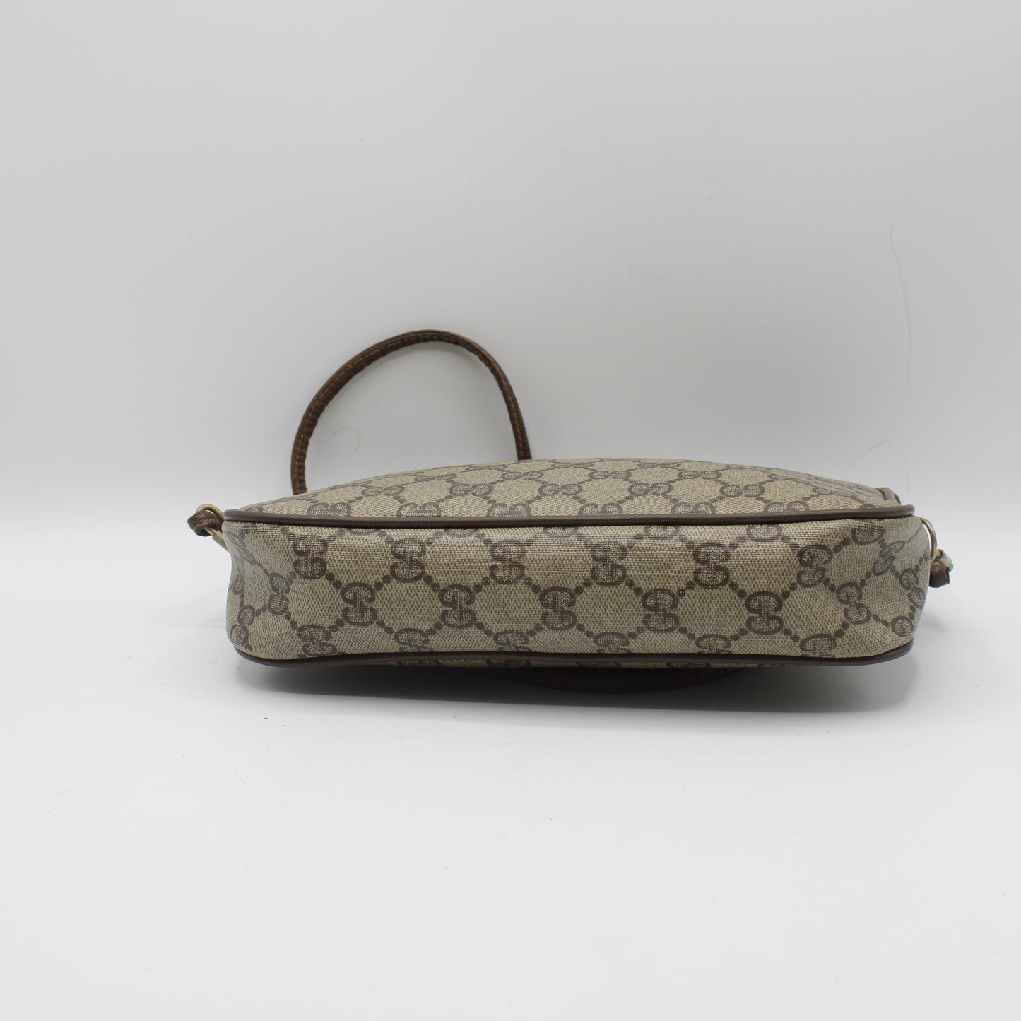 Gucci Brown GG Supreme Canvas Leather Trim Crossbody Bag