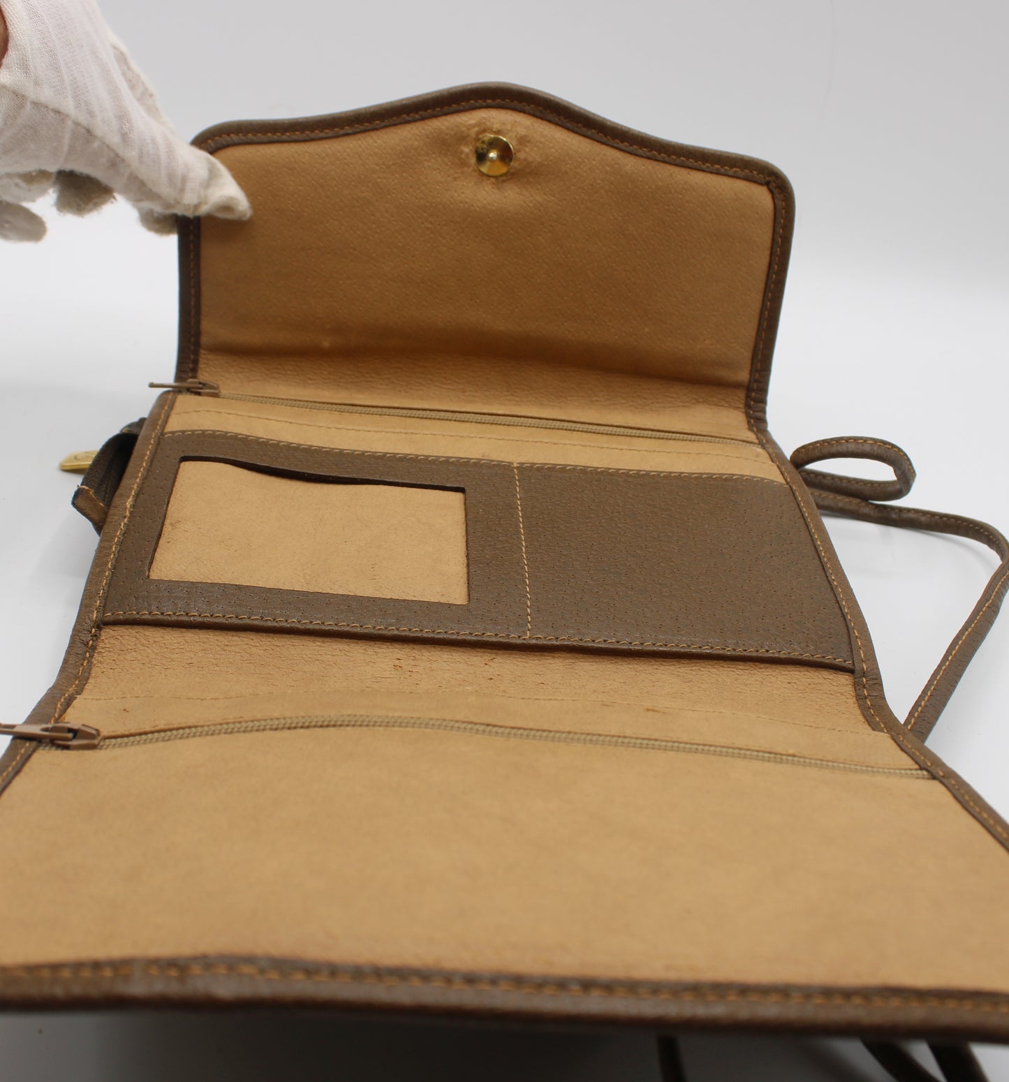 Gucci Brown Monogram Coated Canvas Leather Crossbody Bag