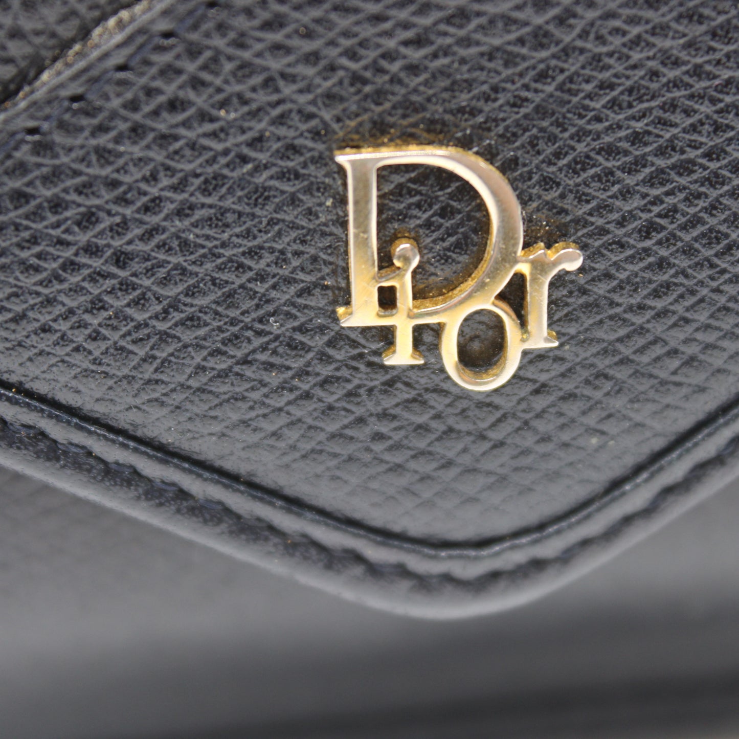Christian Dior Dark Navy Leather Envelope Crossbody Bag