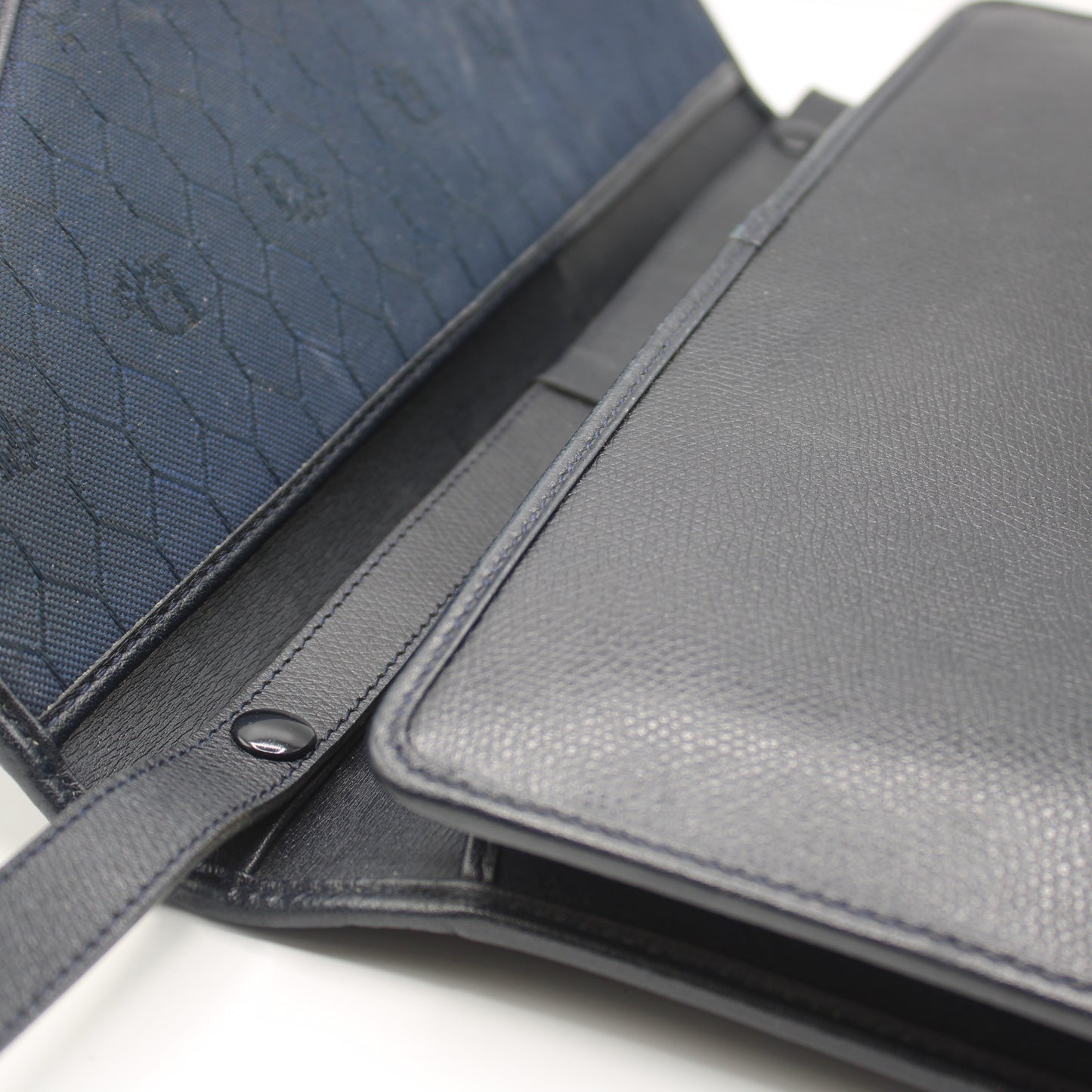 Christian Dior Dark Navy Leather Envelope Crossbody Bag