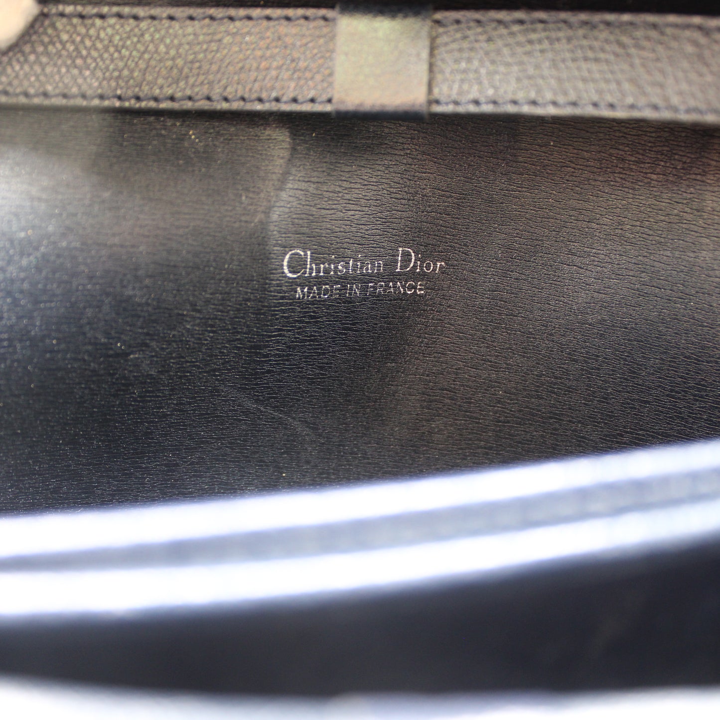 Christian Dior Dark Navy Leather Envelope Crossbody Bag