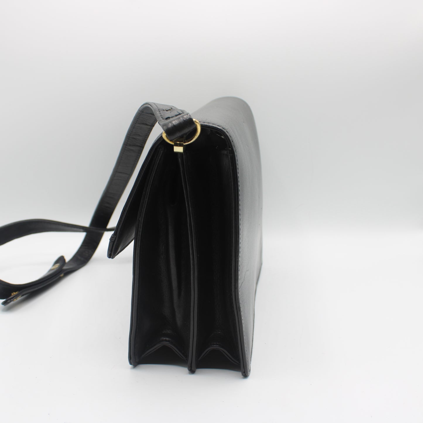 Christian Dior Black Leather CD Logo Crossbody Bag