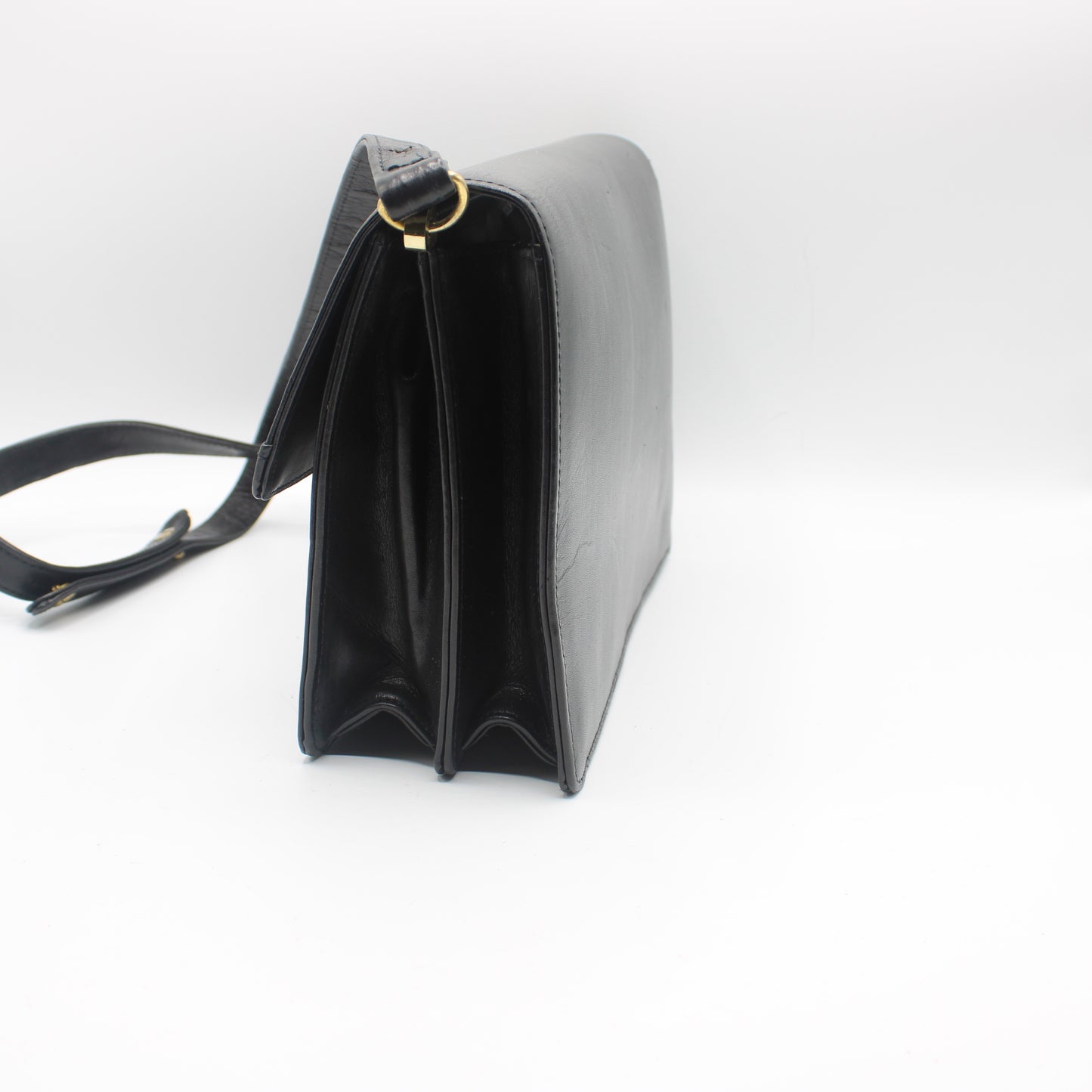Christian Dior Black Leather CD Logo Crossbody Bag