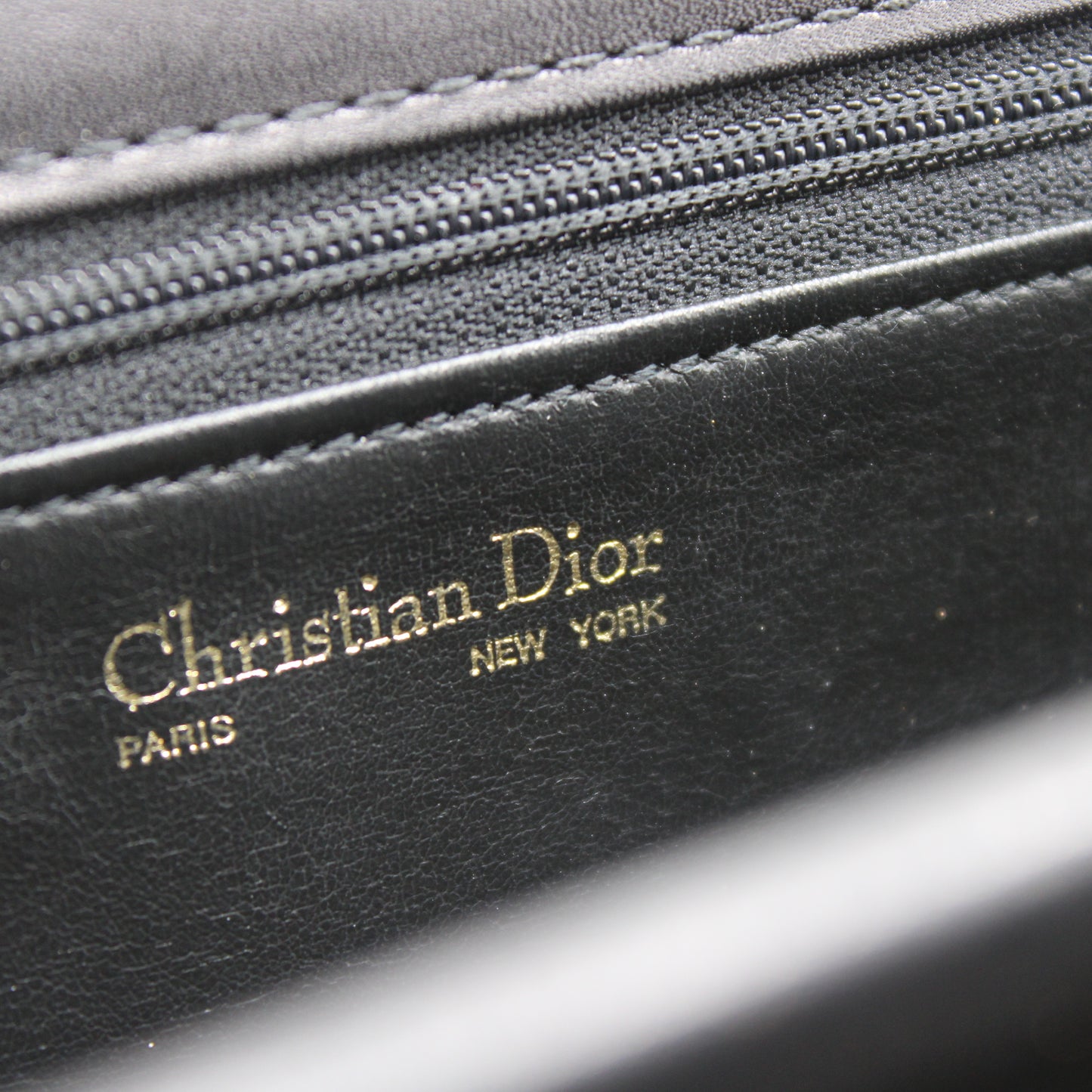 Christian Dior Black Leather CD Logo Crossbody Bag