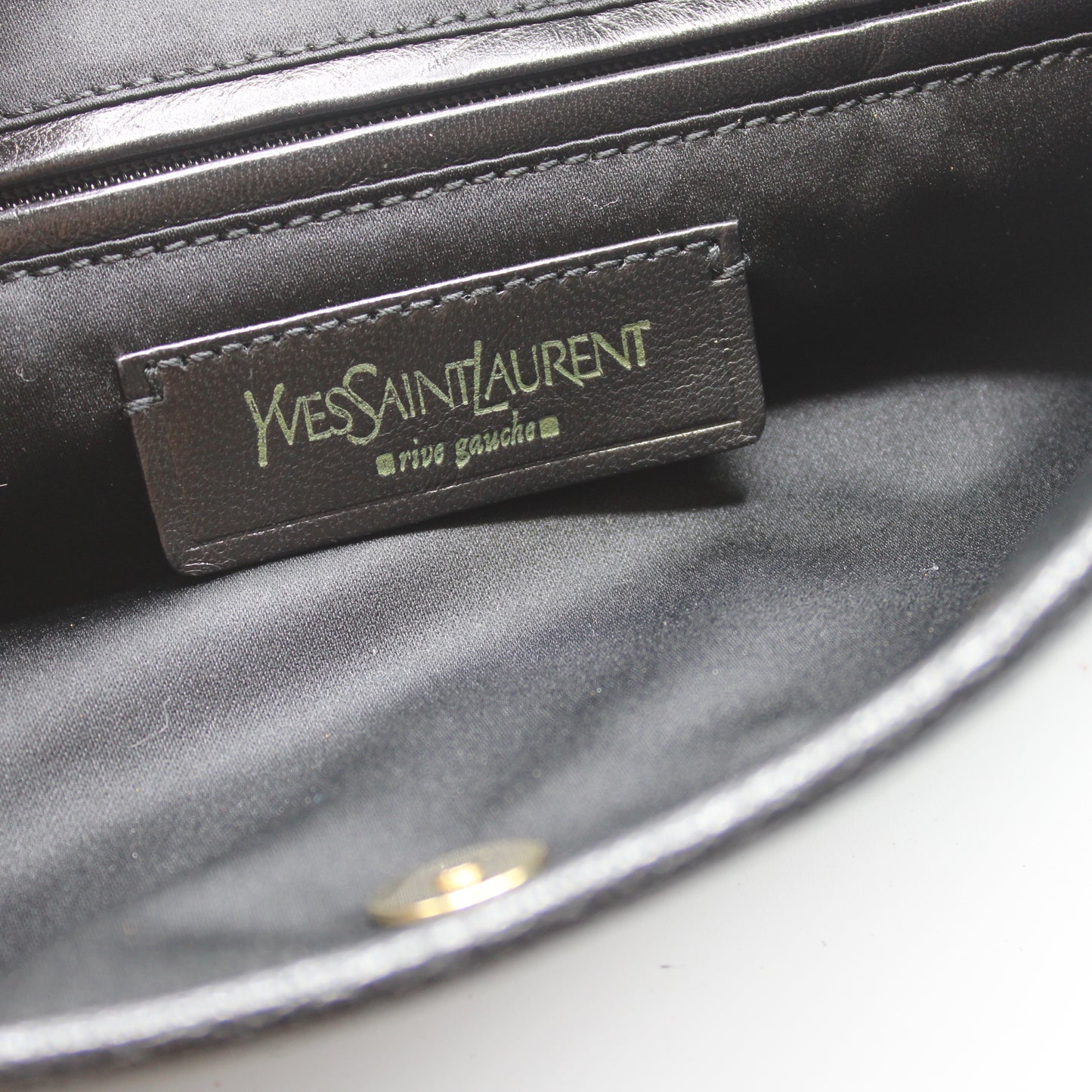 Yves Saint Laurent Black Canvas Logo Strap Crossbody Bag