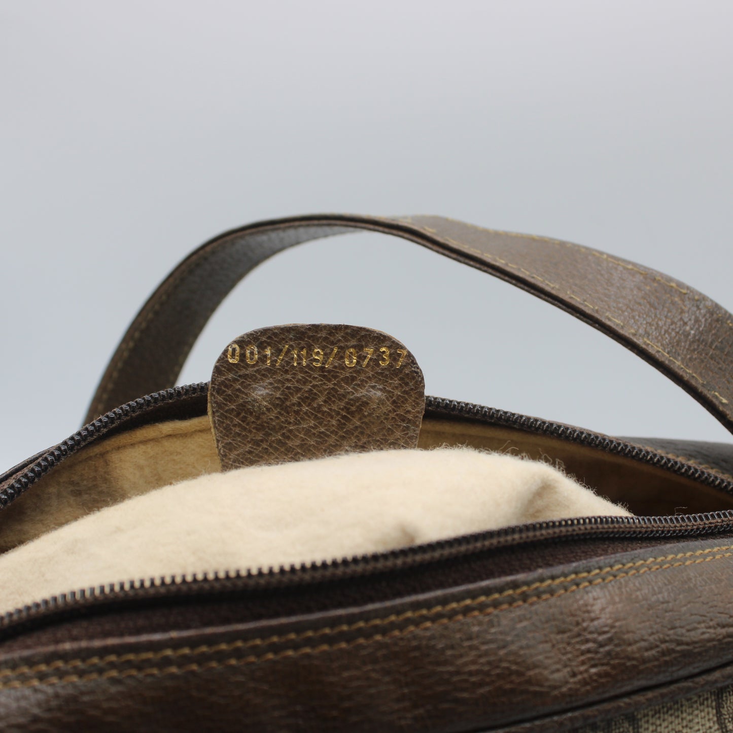 Gucci Brown GG Canvas Leather Trim Crossbody Shoulder Bag
