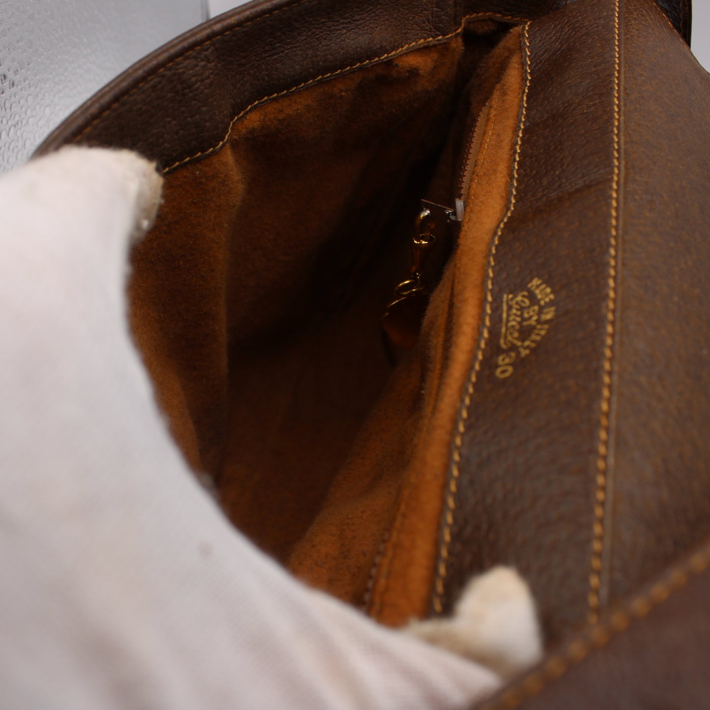 Gucci Brown GG Canvas Leather Trim Crossbody Shoulder Bag
