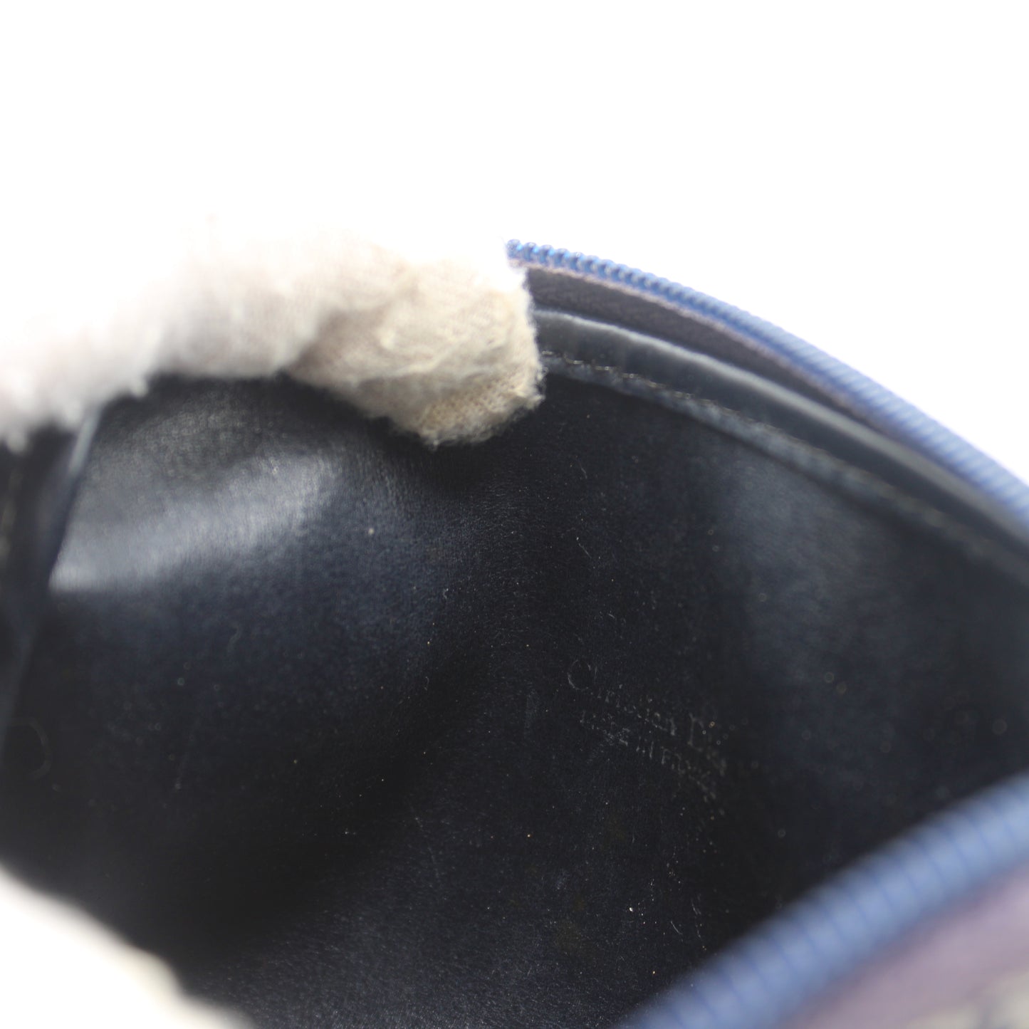Christian Dior Blue Trotter Oblique Canvas Leather Trim Pouch