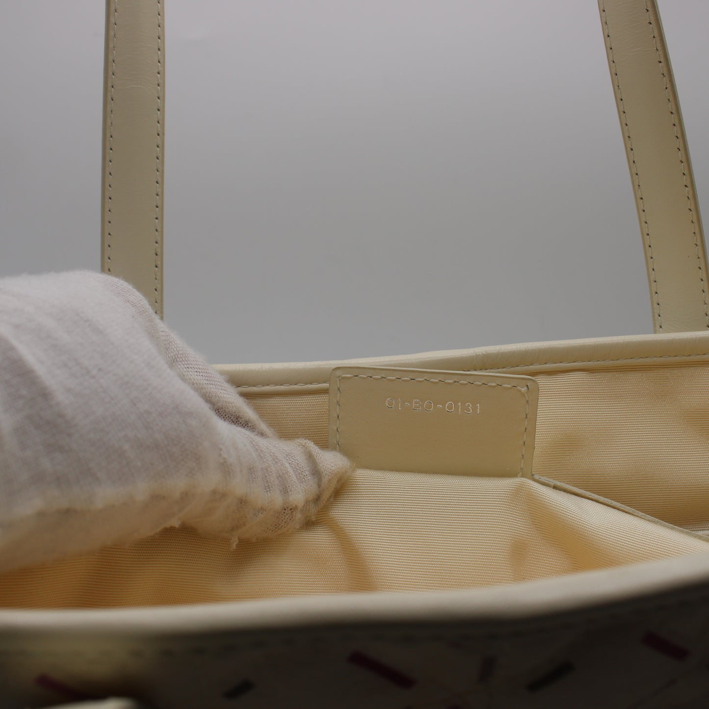 Christian Dior Ivory Cannage Canvas Multicolor Tote Bag