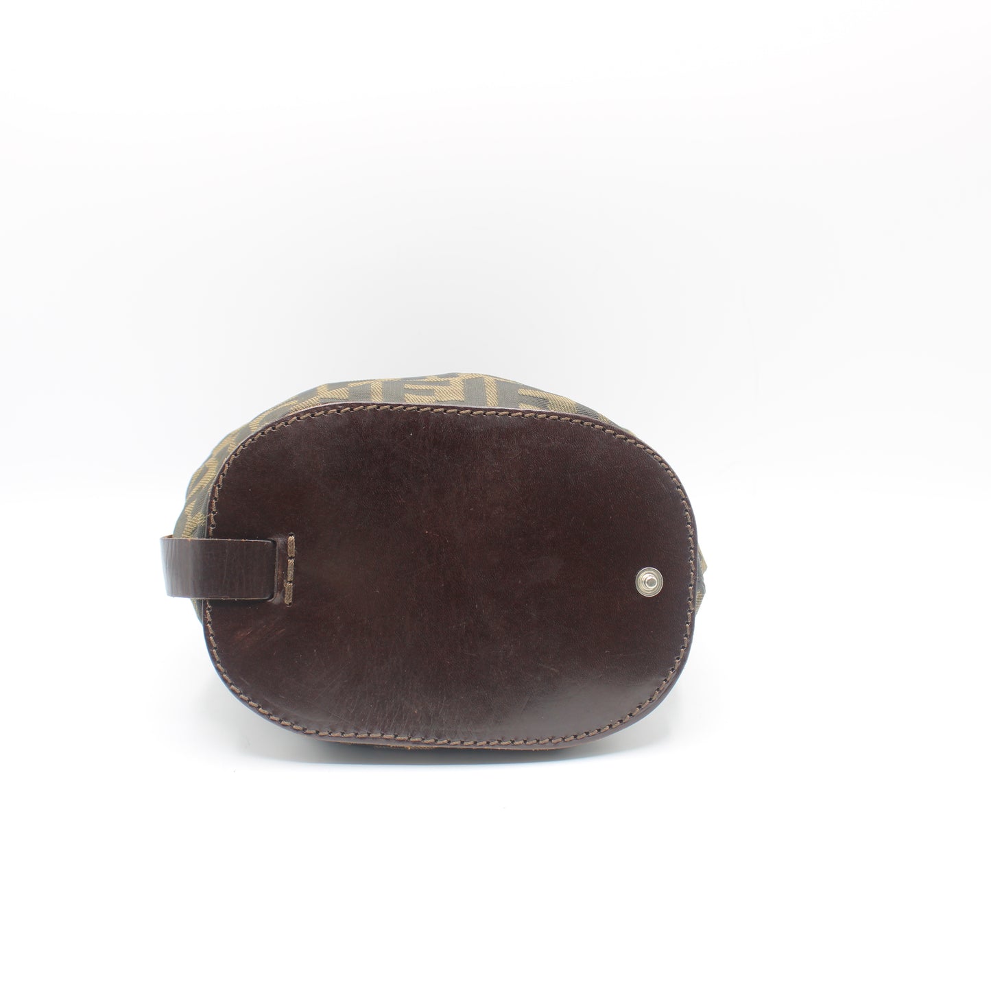 Fendi Brown Zucca Canvas Leather Mini Top Handle Bag