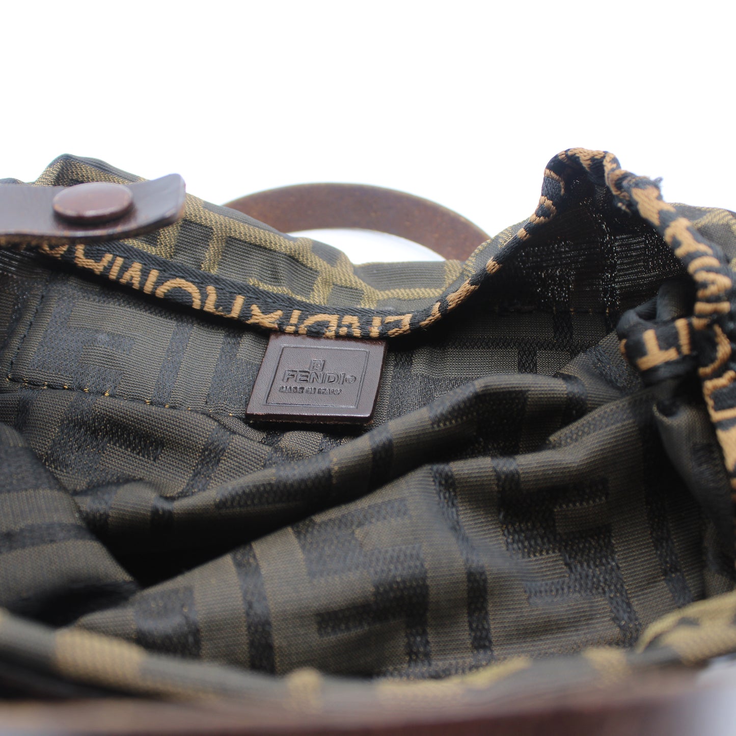 Fendi Brown Zucca Canvas Leather Mini Top Handle Bag