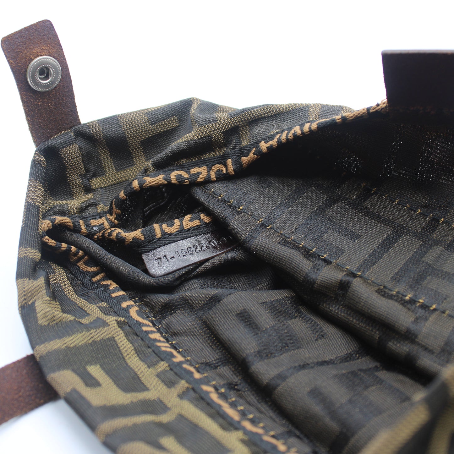 Fendi Brown Zucca Canvas Leather Mini Top Handle Bag