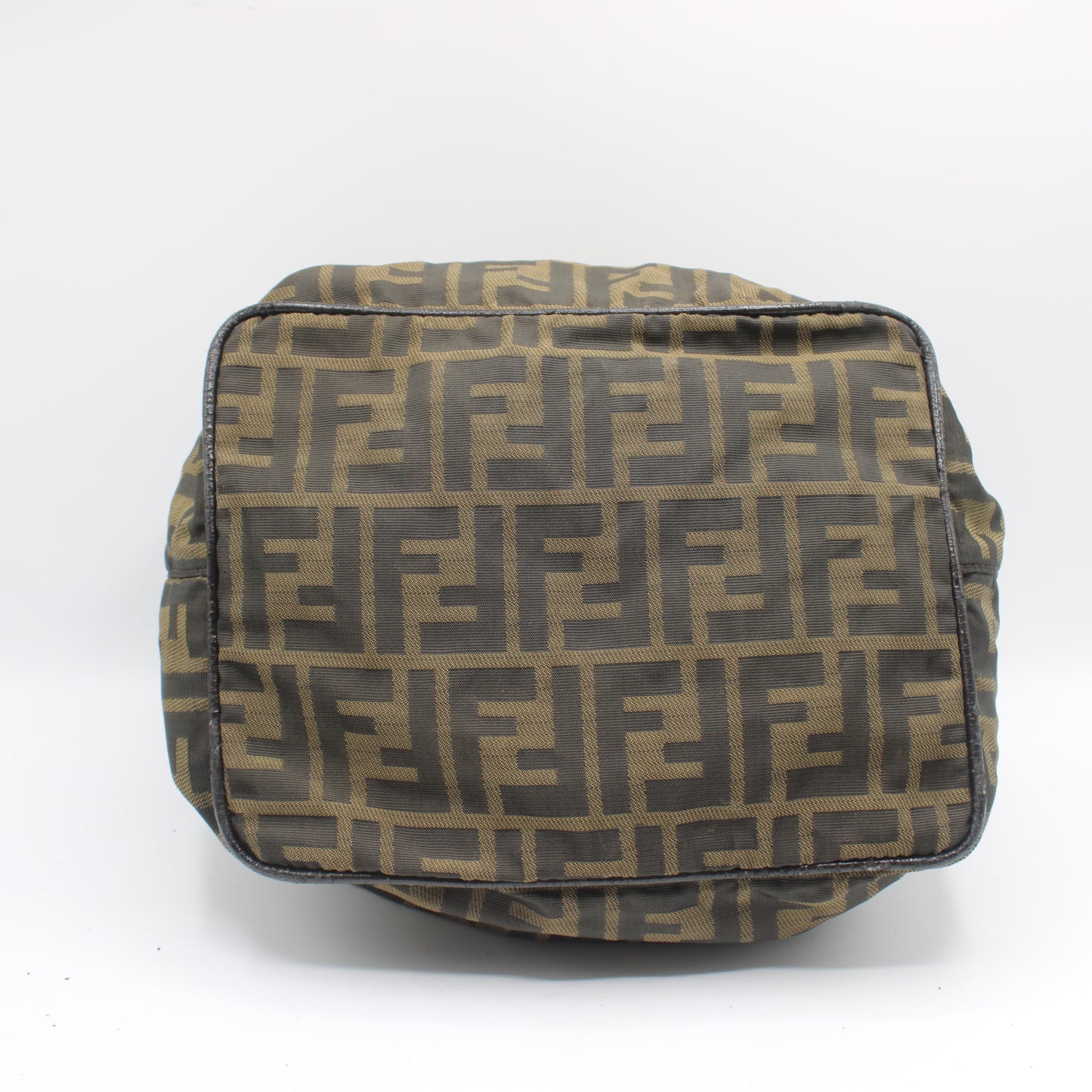 Fendi Brown Zucca Canvas Tote Bag With Leather Handles