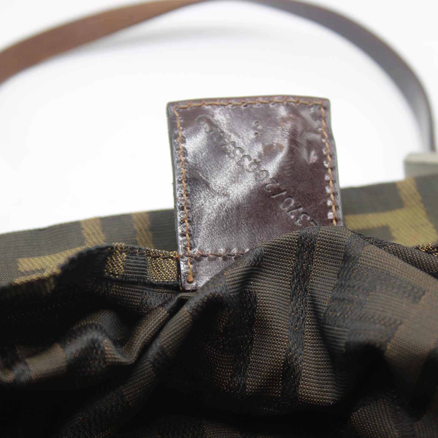 Fendi Brown Zucca Canvas Tote Bag With Leather Handles