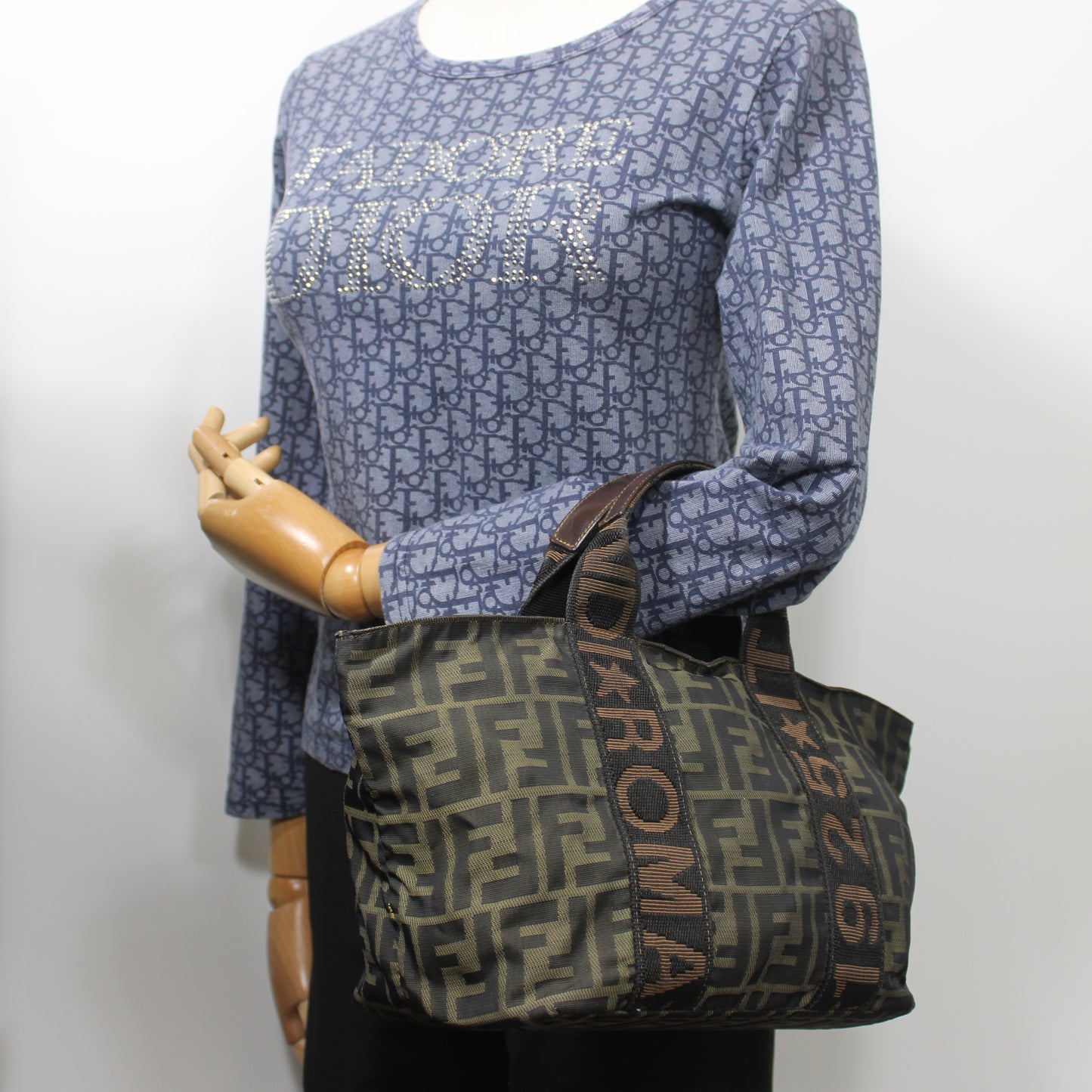 Fendi Brown Zucca Print Canvas Roma Star Handbag