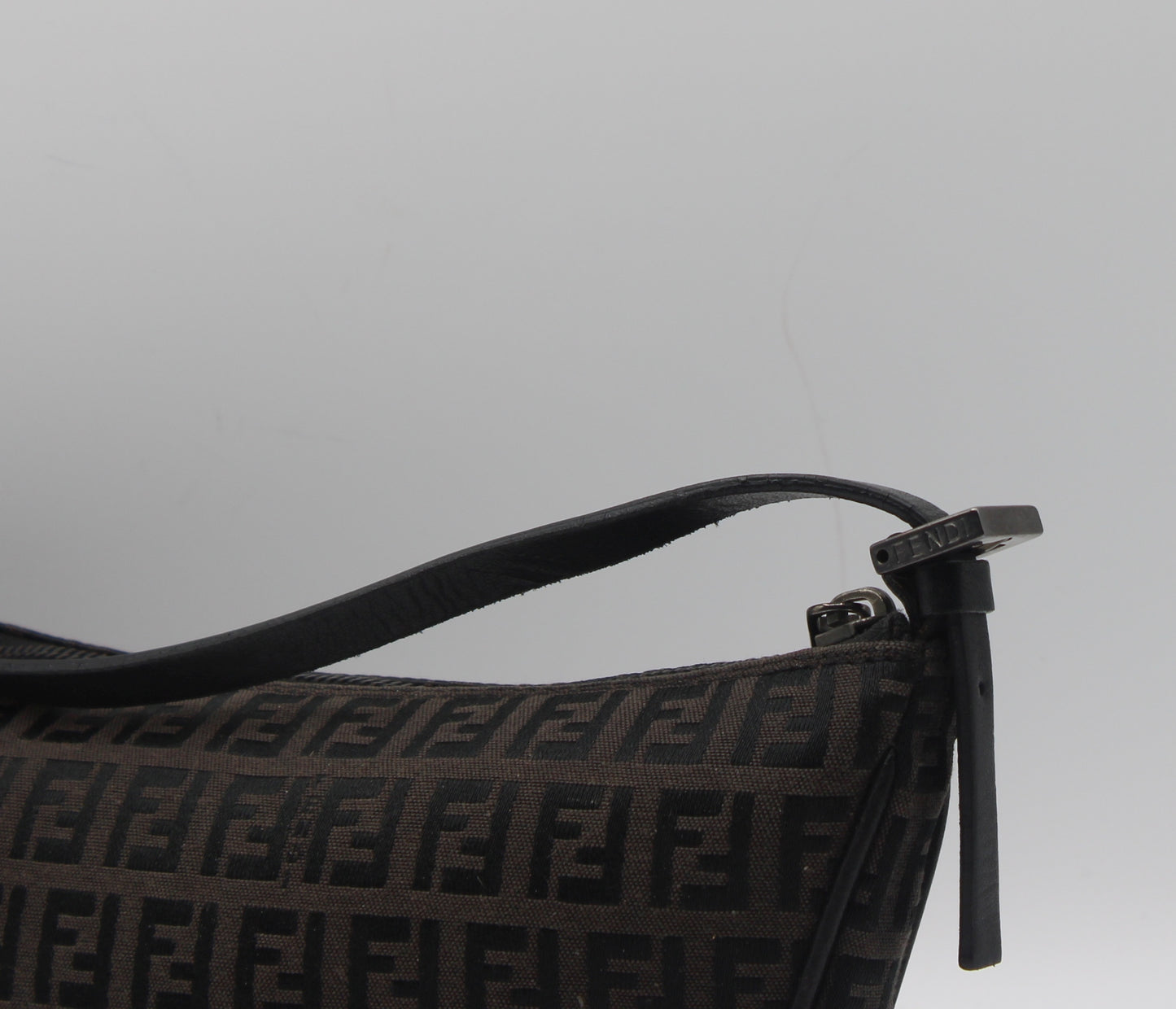 Fendi Brown Zucca Zucchino Canvas Shoulder Bag