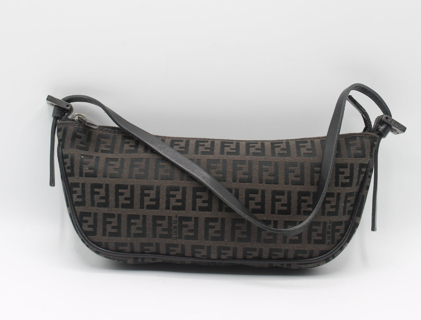 Fendi Brown Zucca Zucchino Canvas Shoulder Bag