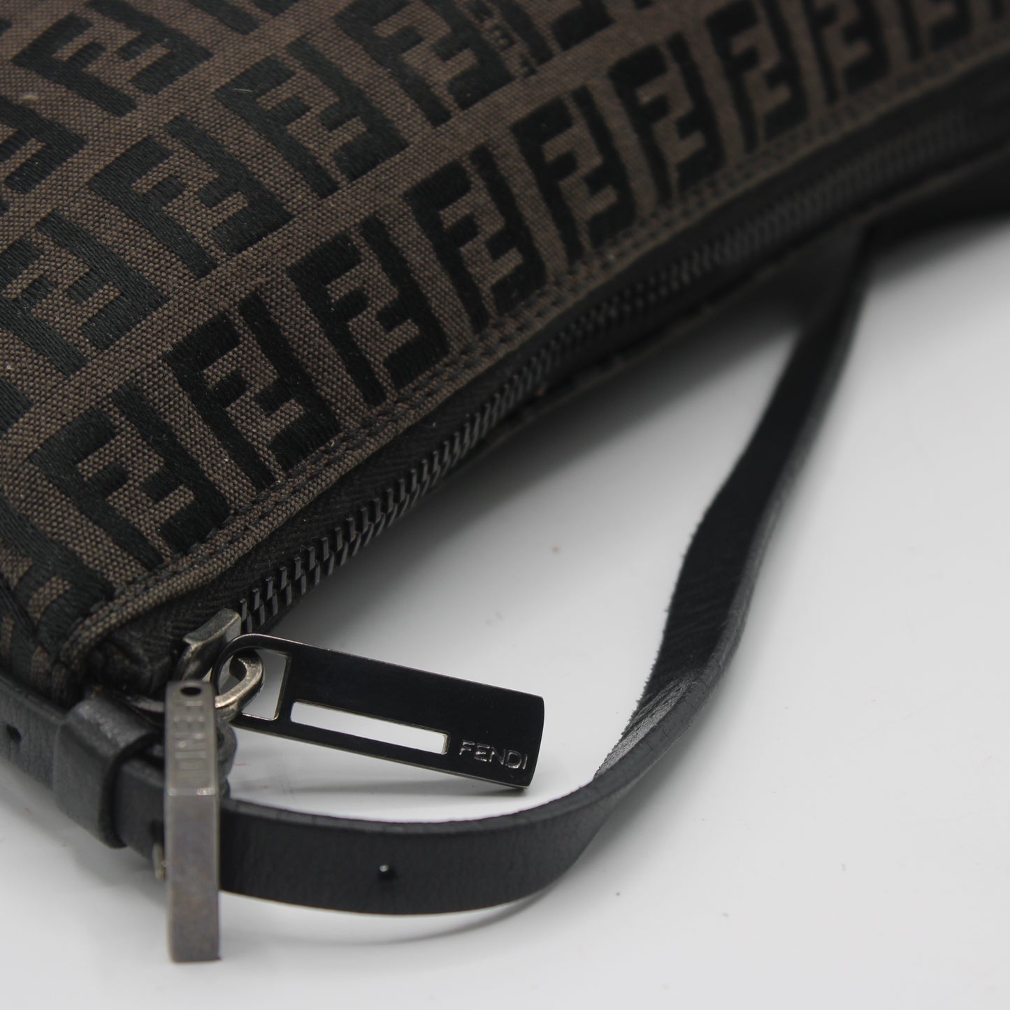 Fendi Brown Zucca Zucchino Canvas Shoulder Bag