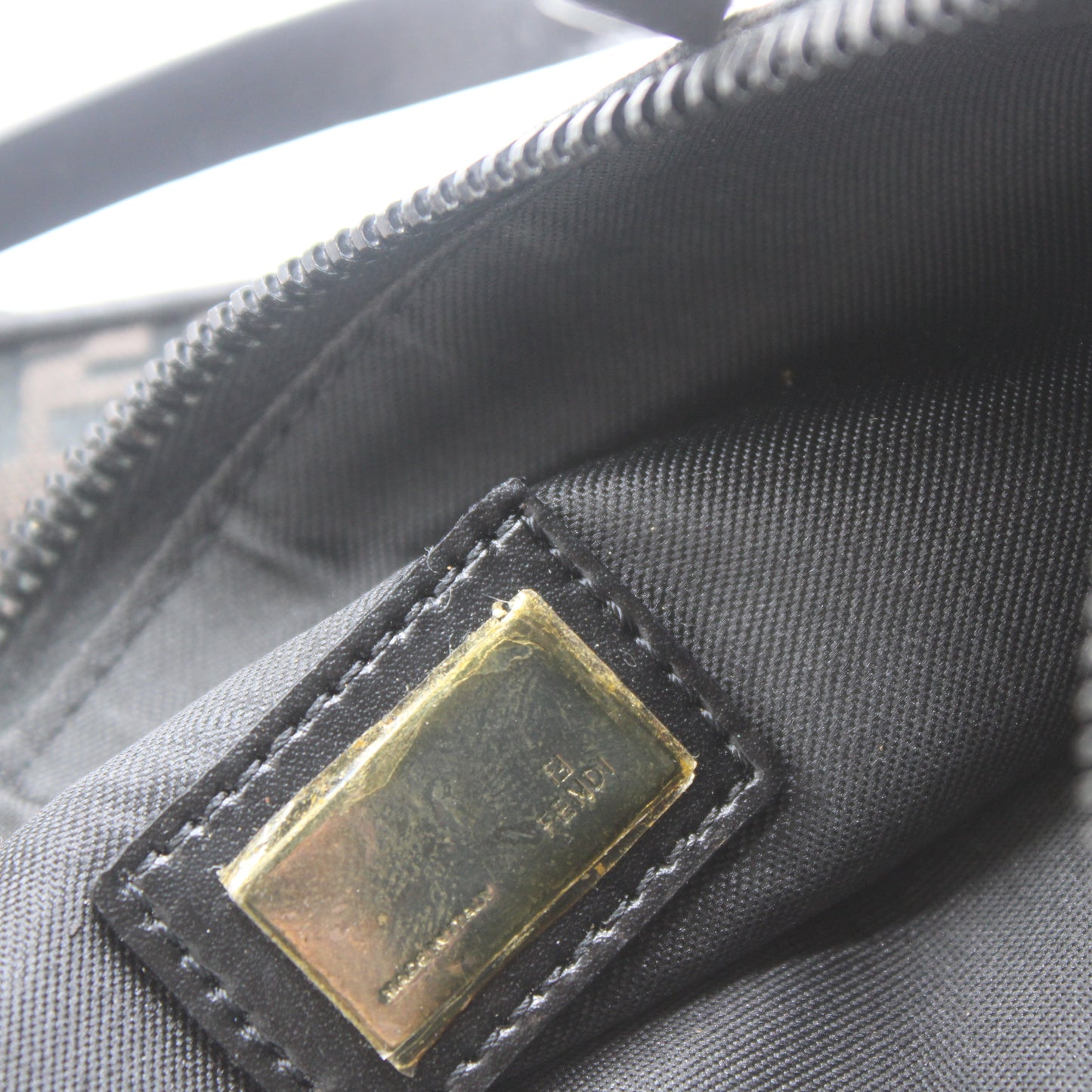 Fendi Brown Zucca Zucchino Canvas Shoulder Bag