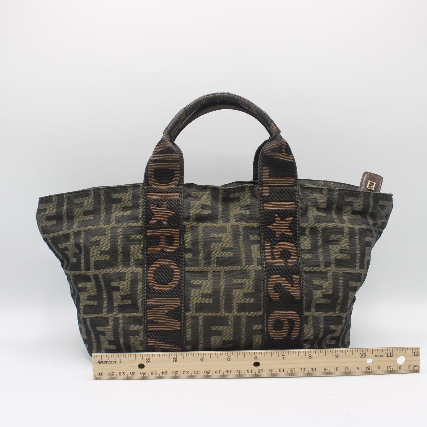Fendi Brown Zucca Print Canvas Roma Star Handbag