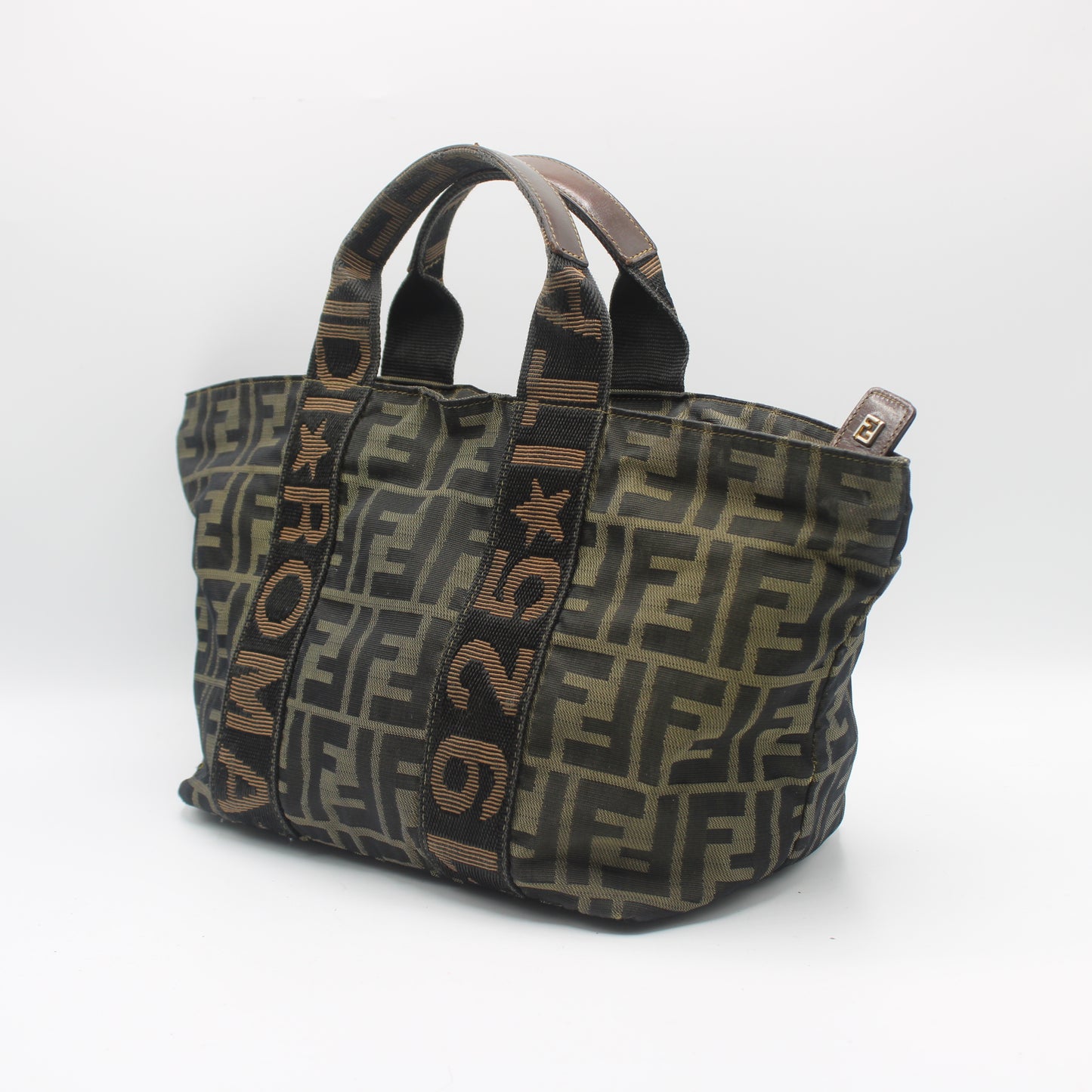 Fendi Brown Zucca Print Canvas Roma Star Handbag