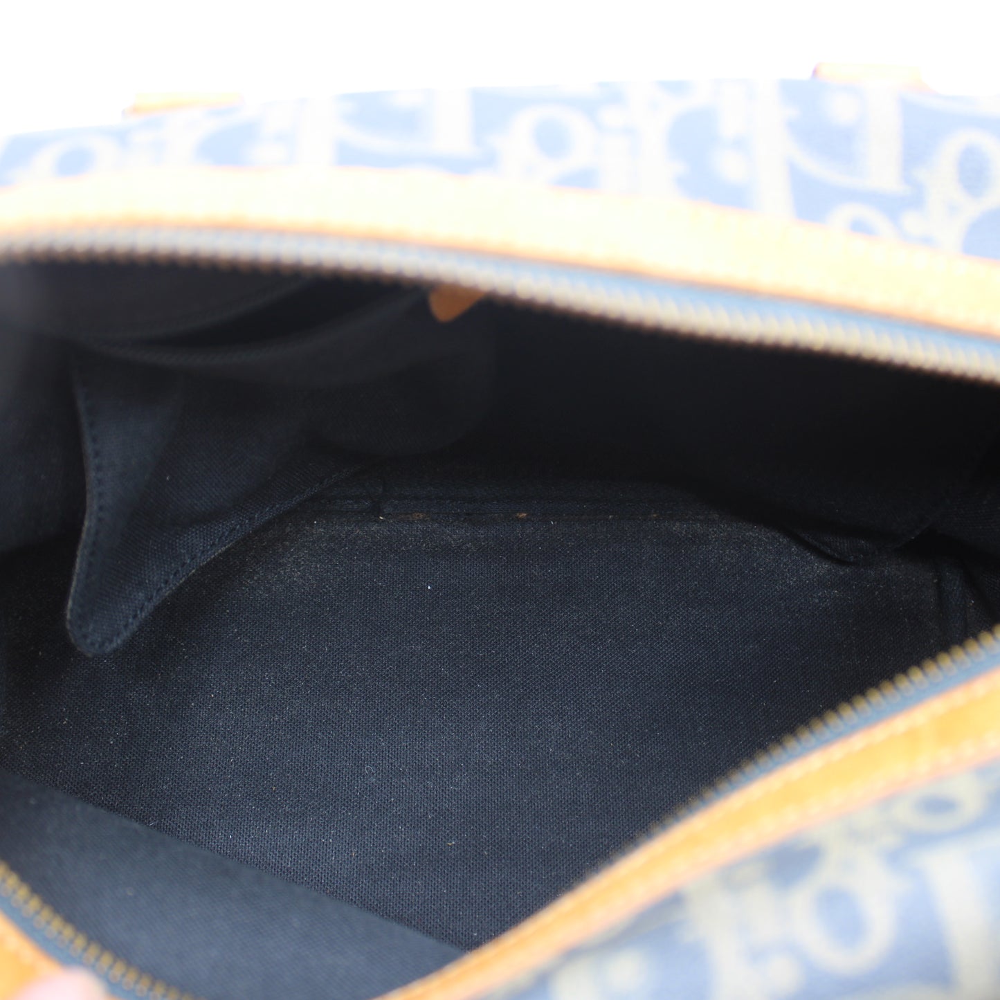 Christian Dior Brown Oblique Coated Canvas Boston Bag