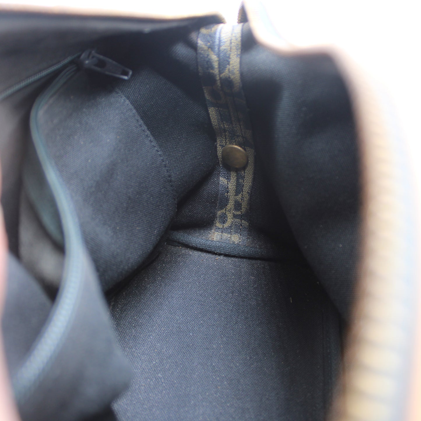 Christian Dior Brown Oblique Coated Canvas Boston Bag