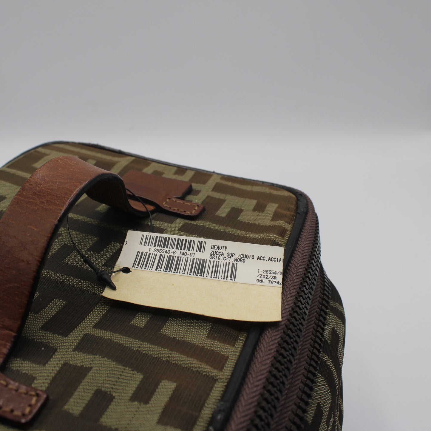 Fendi Brown Zucca Canvas Collapsible Vanity Bag